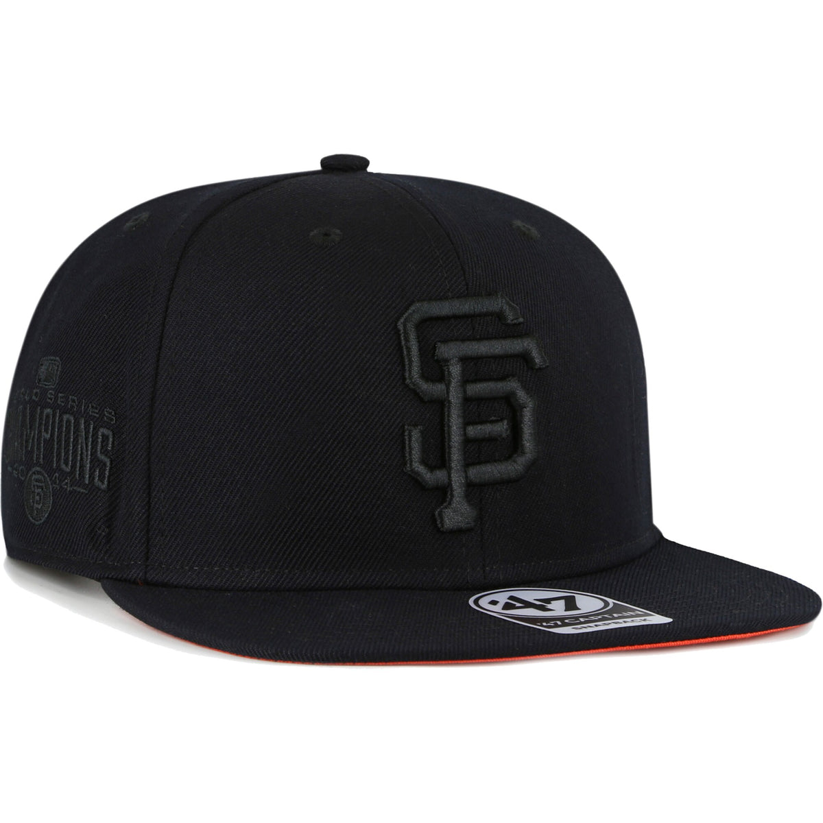 San Francisco Giants '47 Black on Black Sure Shot Captain Snapback Hat