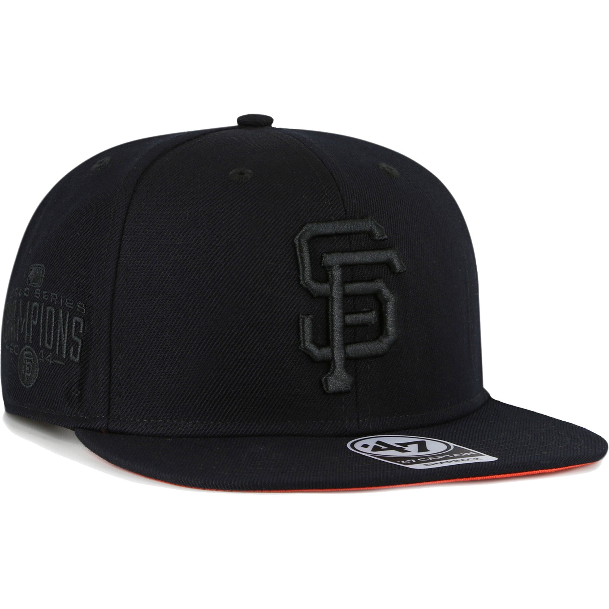 San Francisco Giants '47 Black on Black Sure Shot Captain Snapback Hat