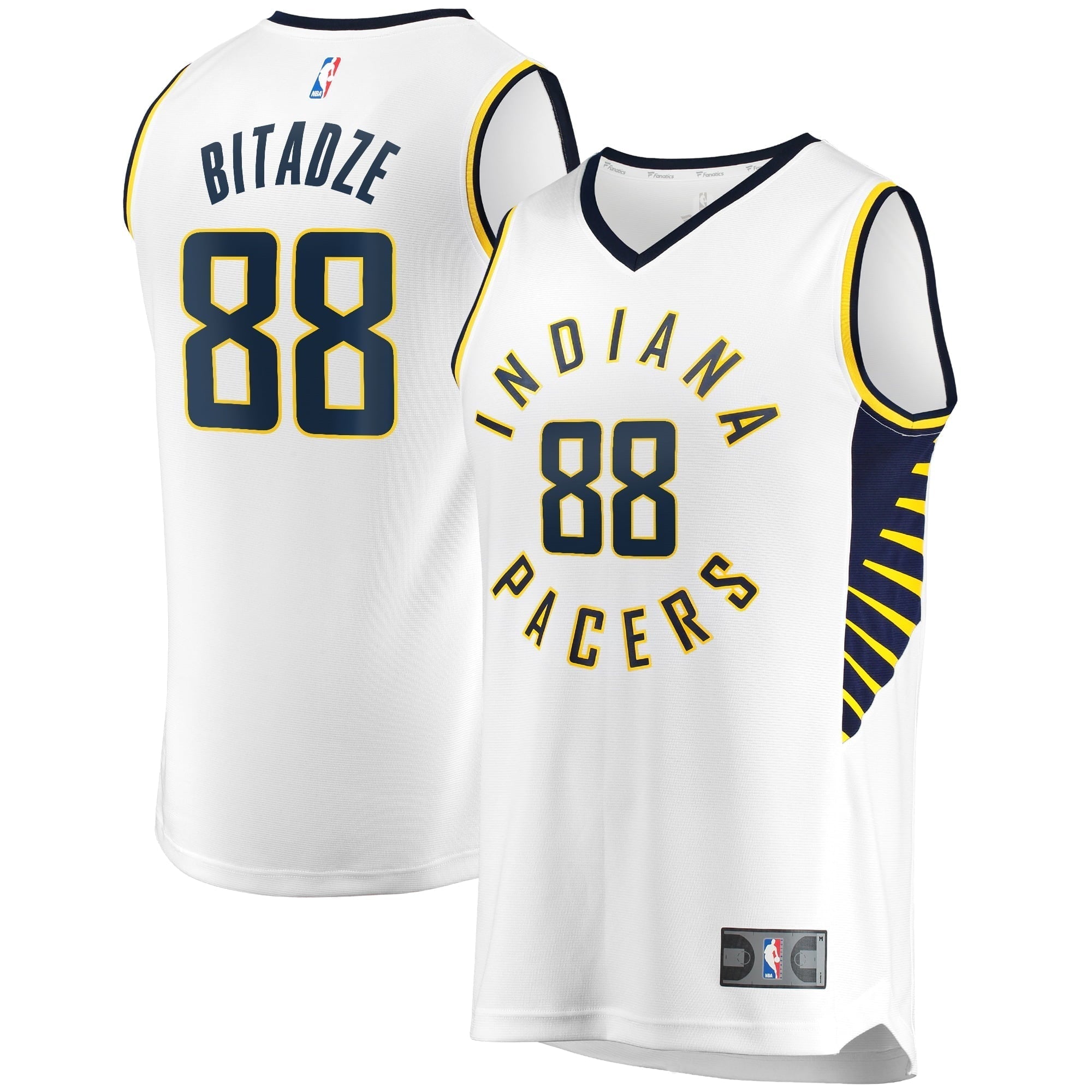Men's Fanatics Branded Goga Bitadze White Indiana Pacers Fast Break Player Replica Jersey - Association Edition