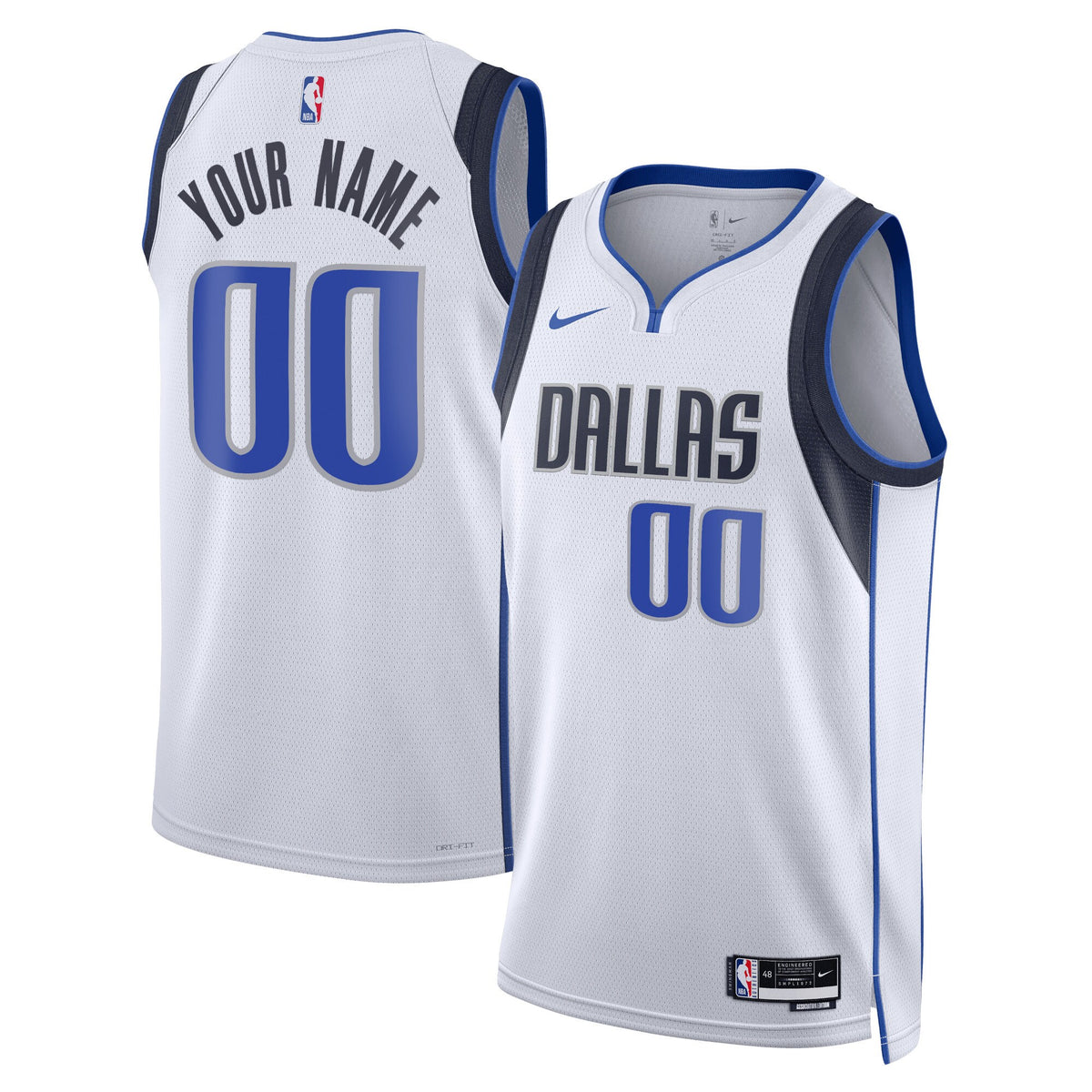 Dallas Mavericks Nike Unisex Swingman Custom Jersey White - Icon Edition