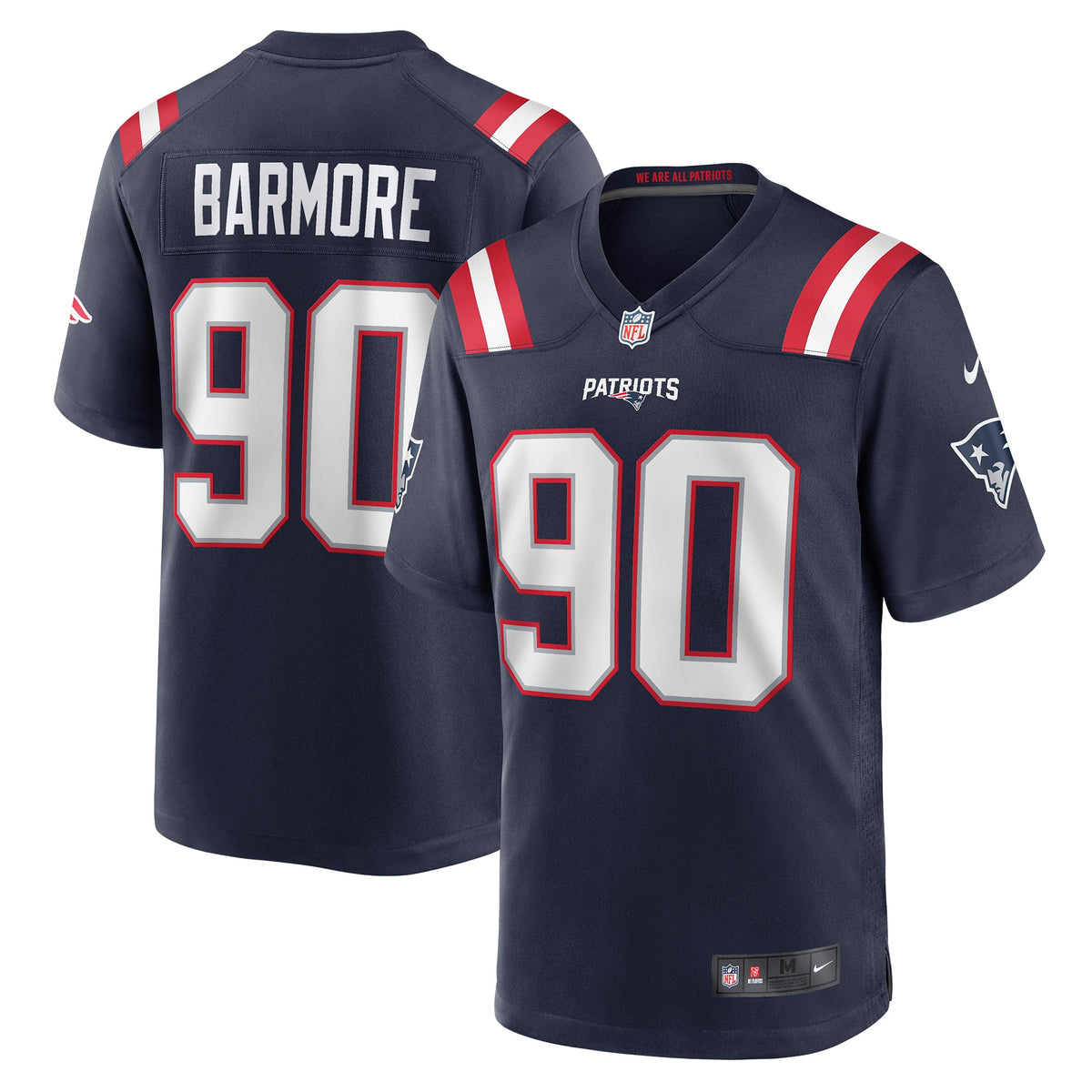 Christian Barmore New England Patriots Nike Player Game Jersey   Navy
