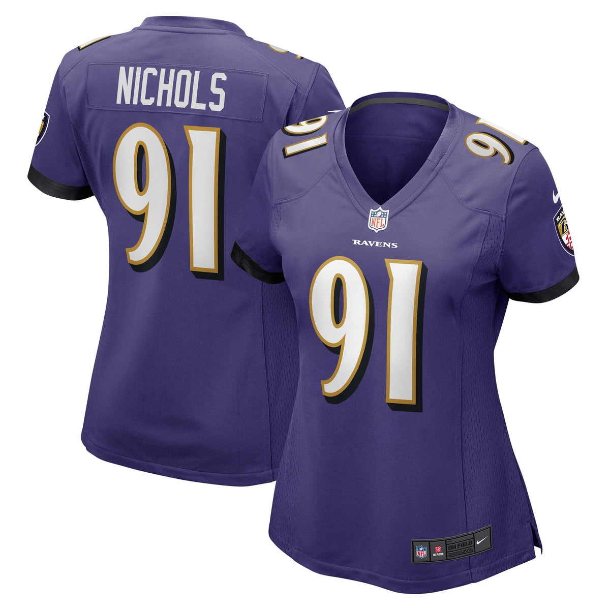 Women s Nike Rayshad Nichols Purple Baltimore Ravens Game Player Jersey