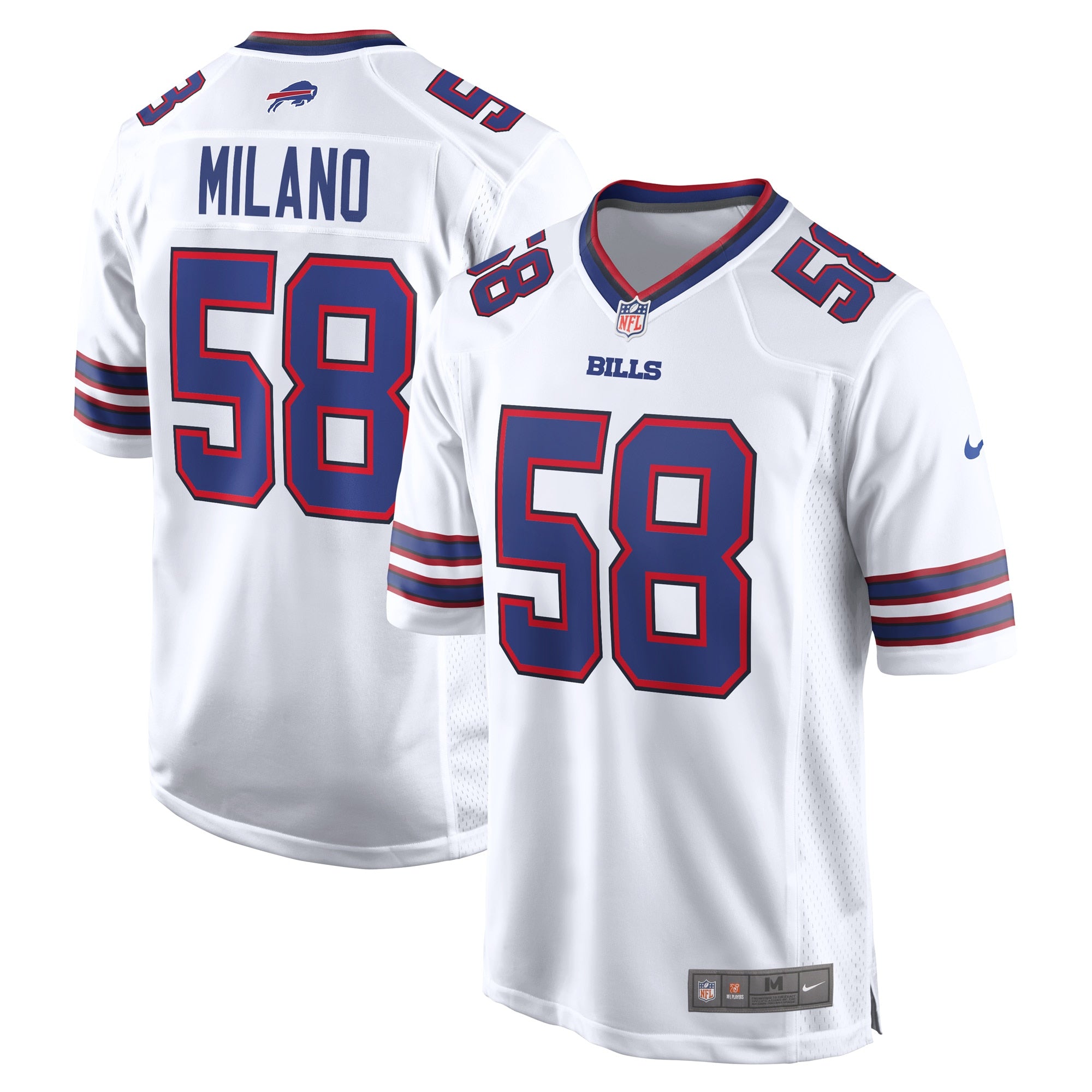 Matt Milano Buffalo Bills Nike Away Game Player Jersey   White