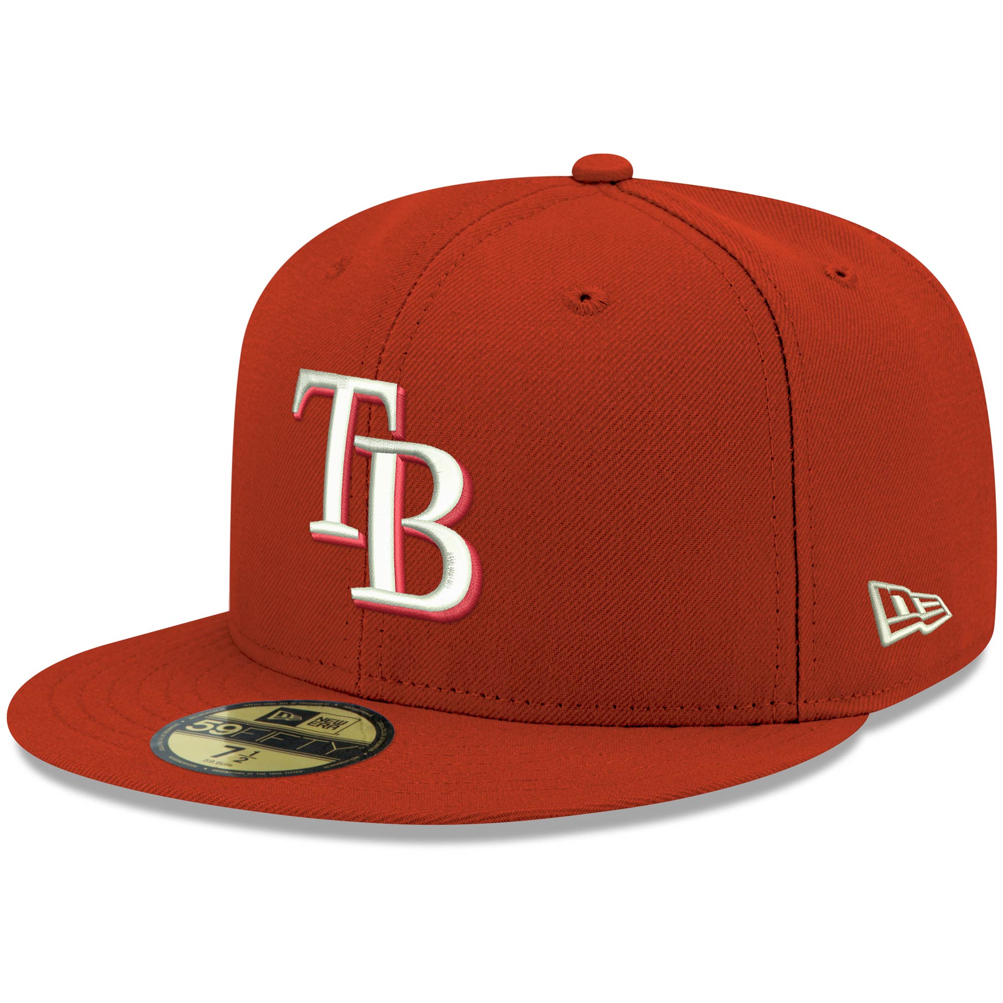 Tampa Bay Rays New Era White Logo 59FIFTY Fitted Hat - Red