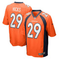 Men s Nike Faion Hicks Orange Denver Broncos Game Player Jersey