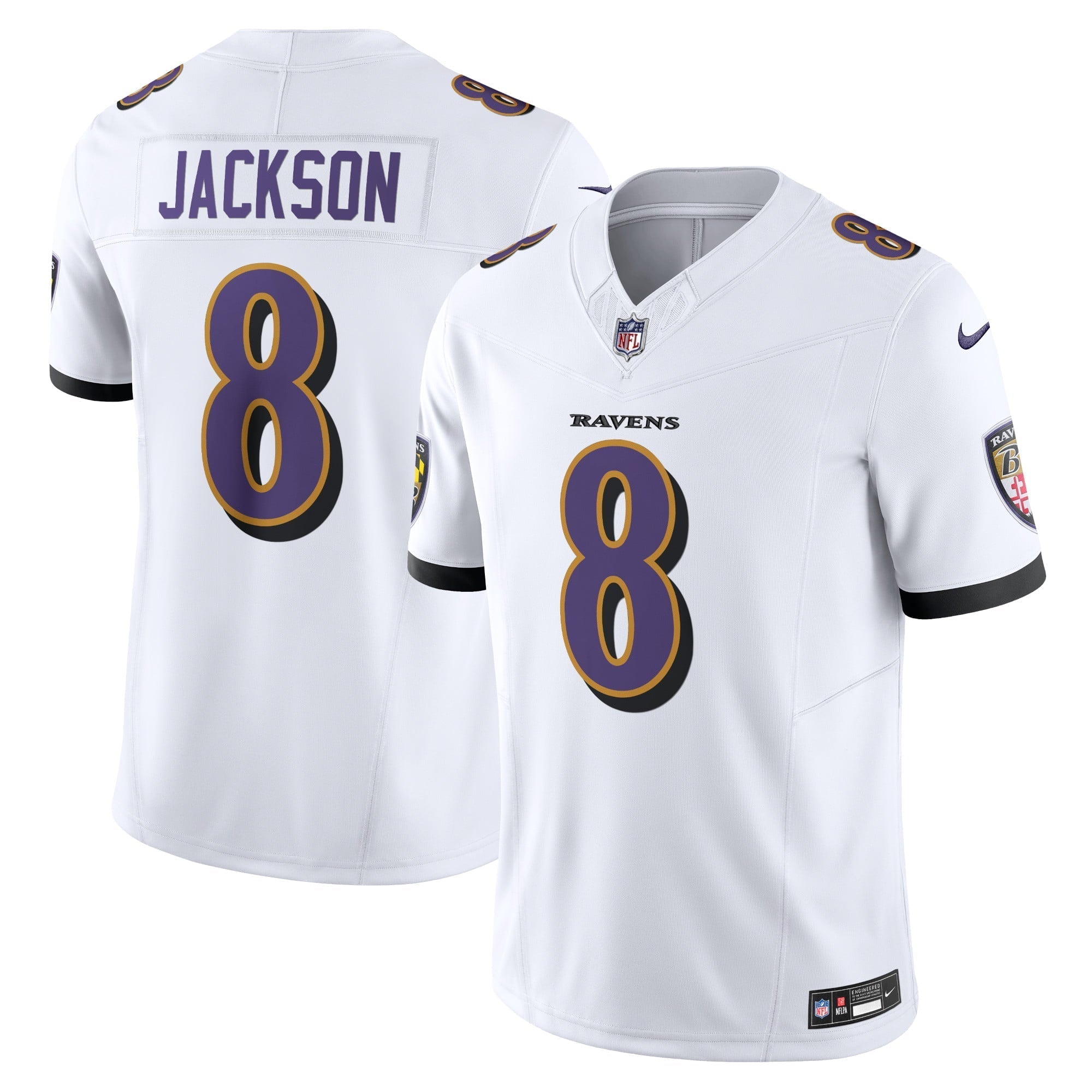Men s Nike Lamar Jackson White Baltimore Ravens Vapor F.U.S.E. Limited Jersey