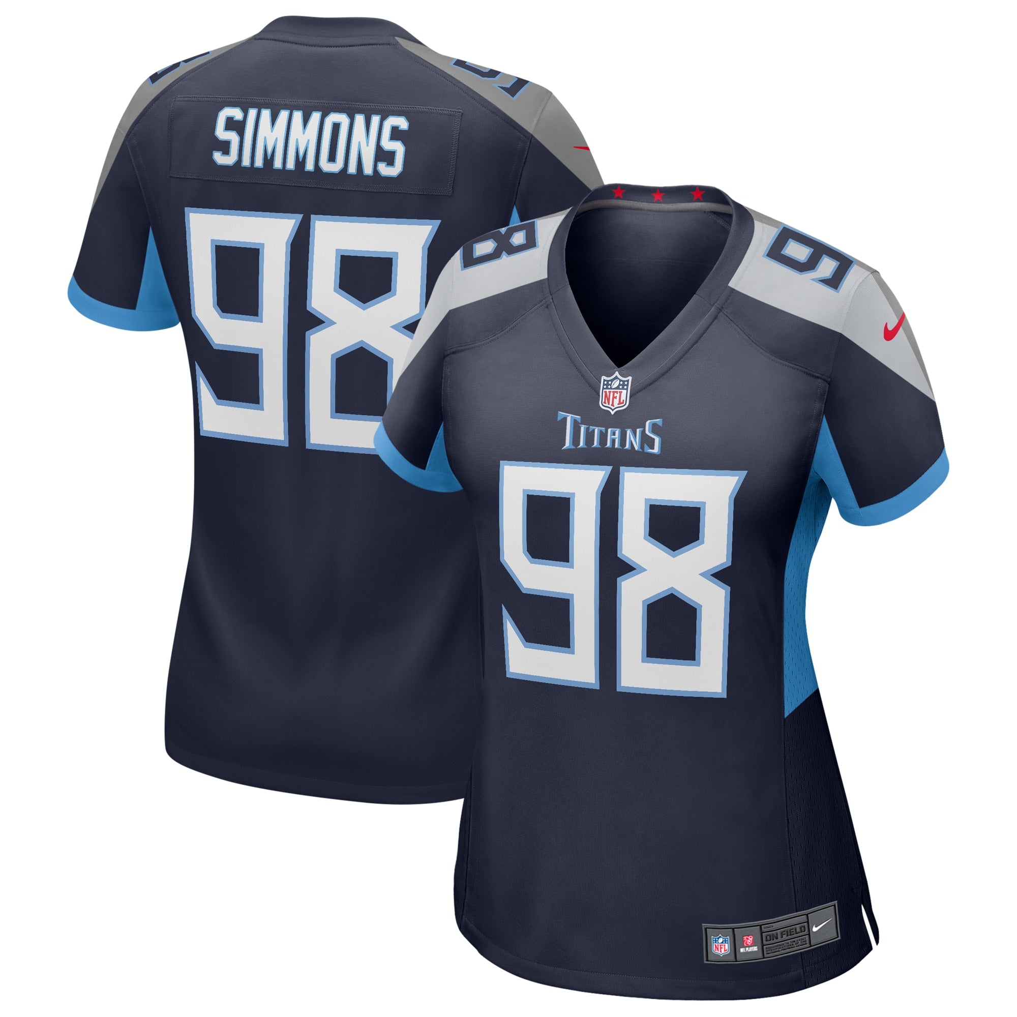 Jeffery Simmons Tennessee Titans Nike Women s Game Jersey   Navy