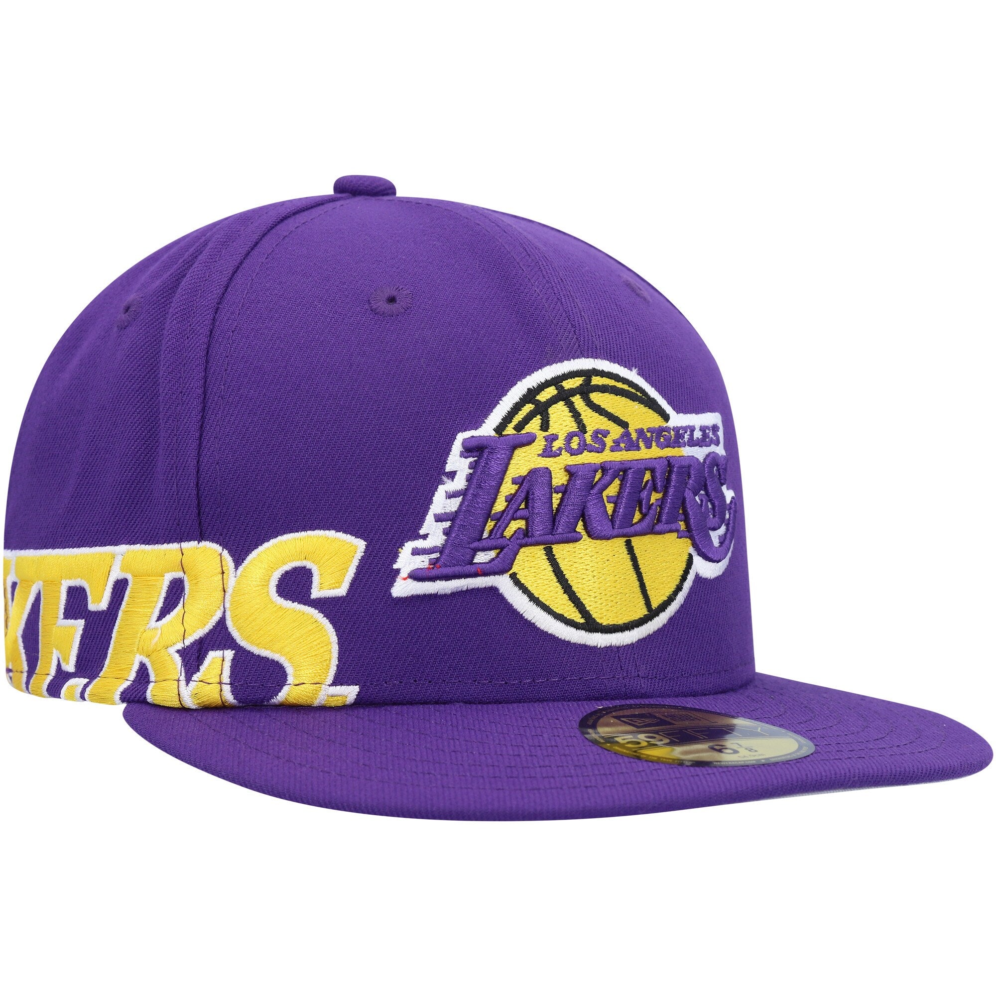 Los Angeles Lakers New Era Side Arch Jumbo 59FIFTY Fitted Hat - Purple