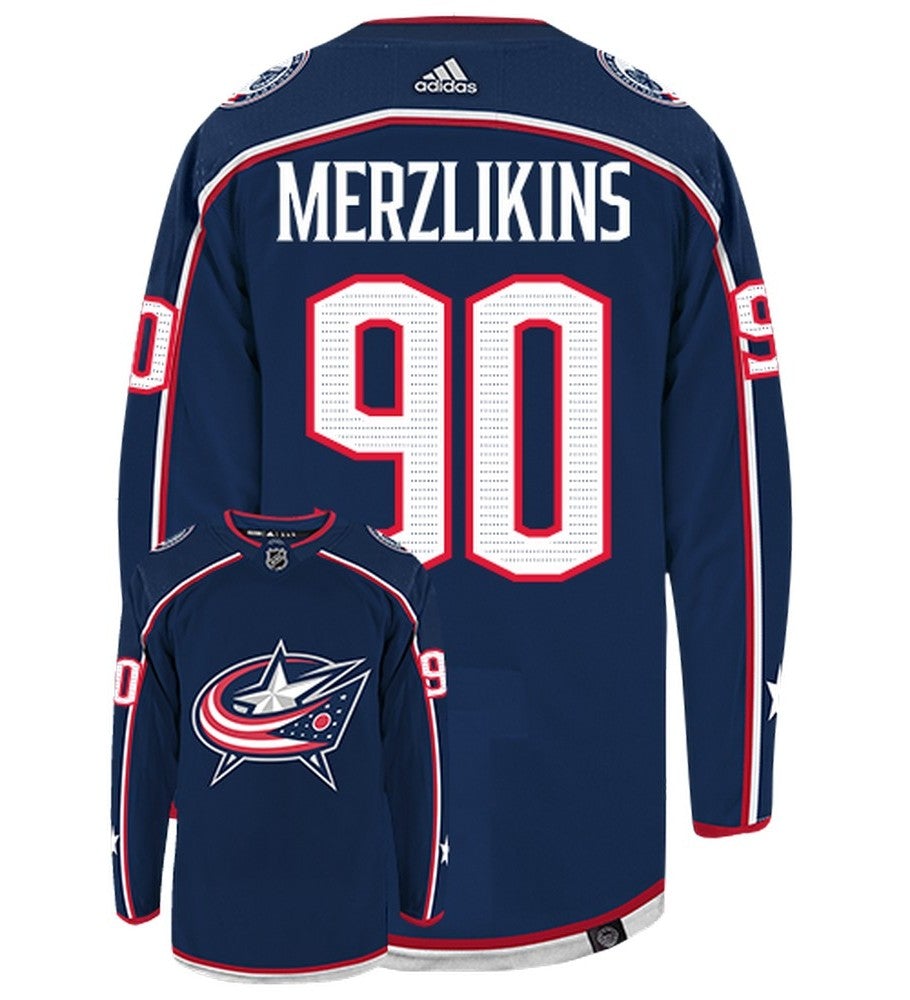 Elvis Merzlikins Columbus Blue Jackets Adidas Primegreen Authentic NHL Hockey Jersey