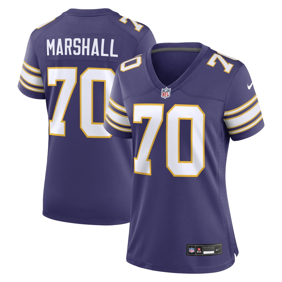 Women s Nike Jim Marshall Purple Minnesota Vikings Classic Retired Player Jersey