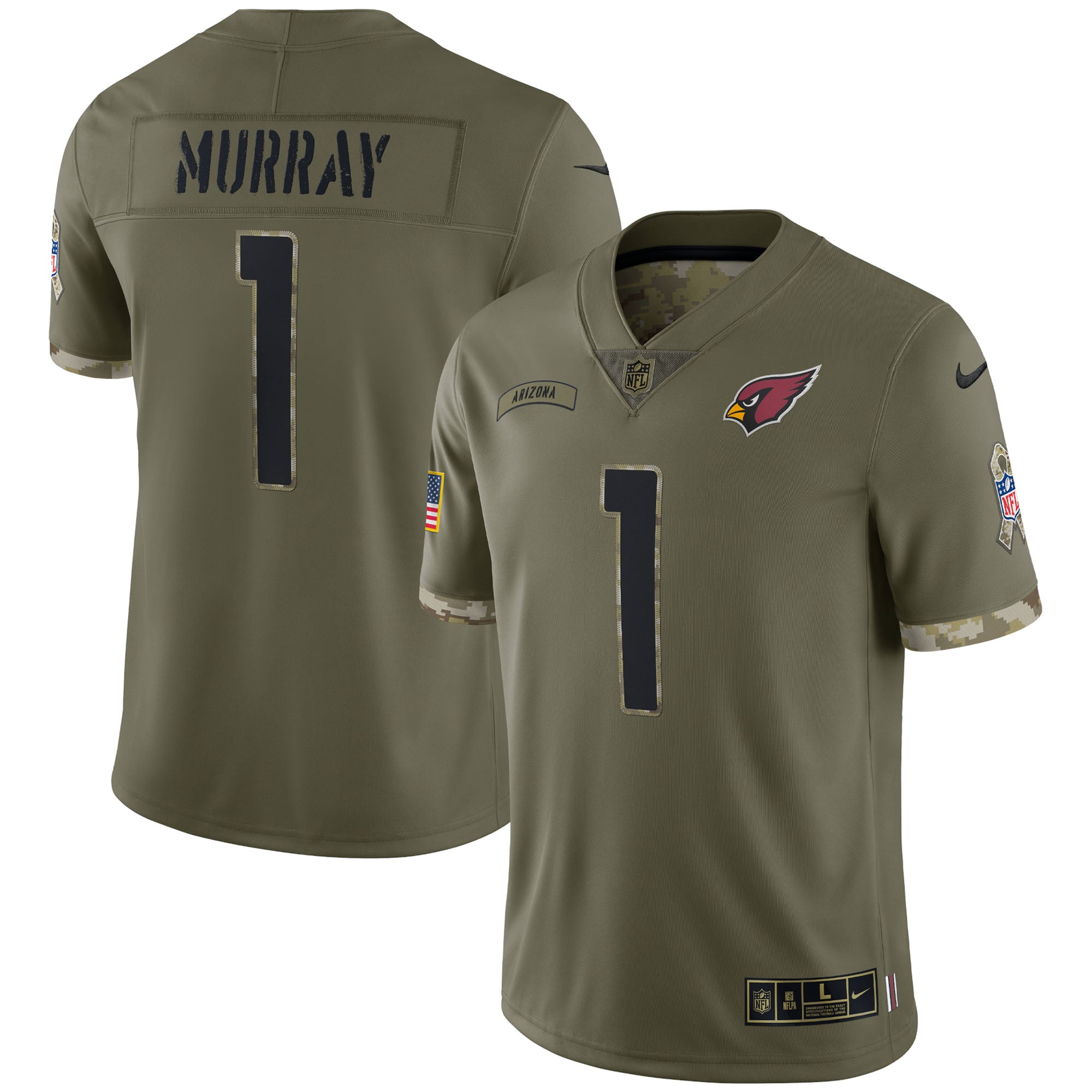 Kyler Murray Arizona Cardinals Nike 2022 Salute To Service Limited Jersey   Olive