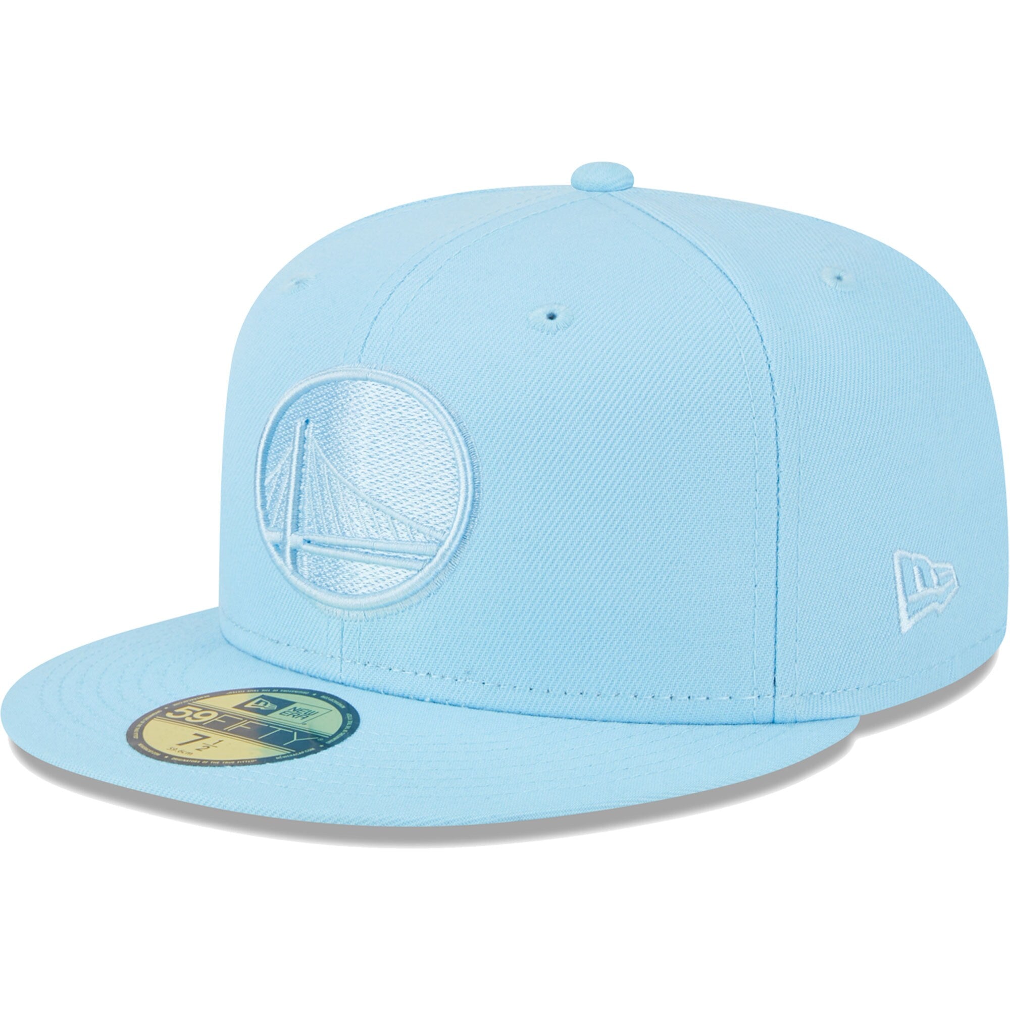 Golden State Warriors New Era Spring Color Pack 59FIFTY Fitted Hat - Powder Blue