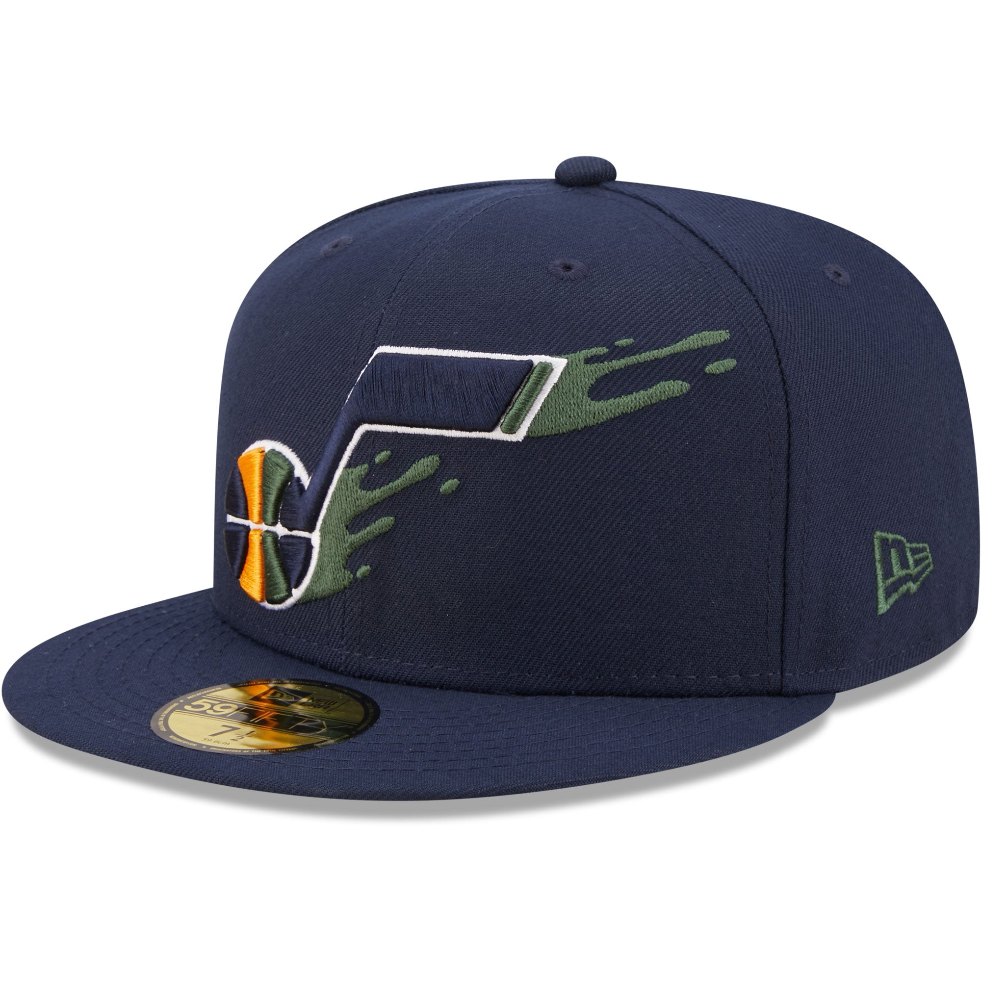 Utah Jazz New Era Splatter 59FIFTY Fitted Hat - Navy