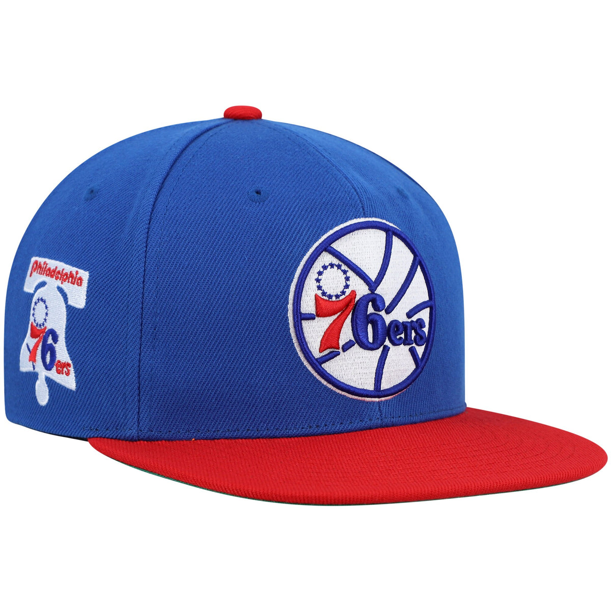 Philadelphia 76ers Mitchell & Ness Hardwood Classics Core Side Snapback Hat - Royal/Red