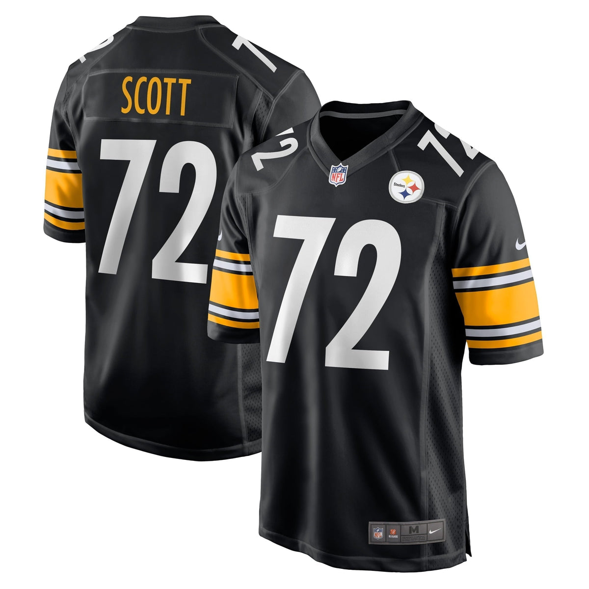 Men s Nike Trent Scott Black Pittsburgh Steelers Game Player Jersey
