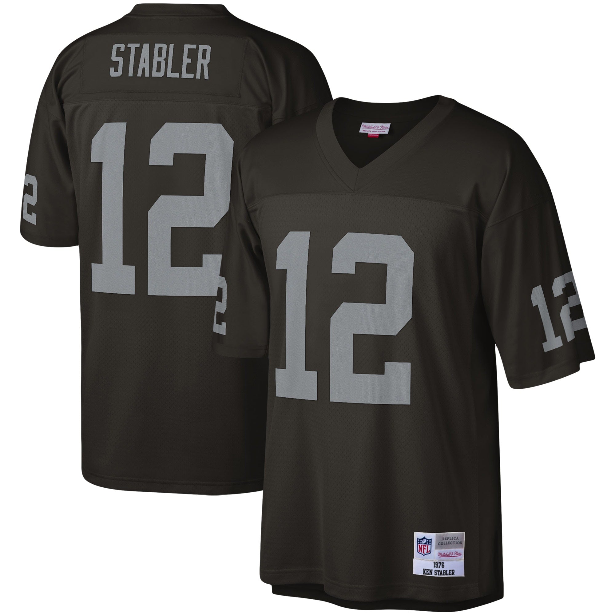 Ken Stabler Las Vegas Raiders Mitchell   Ness Legacy Replica Jersey   Black
