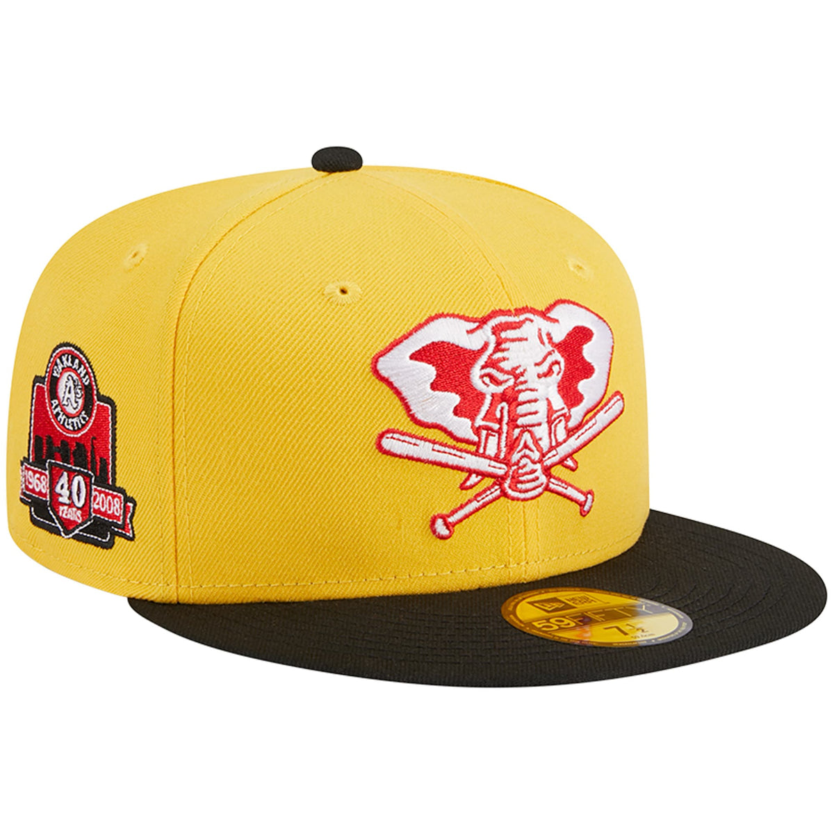 Oakland Athletics New Era Grilled 59FIFTY Fitted Hat - Yellow/Black