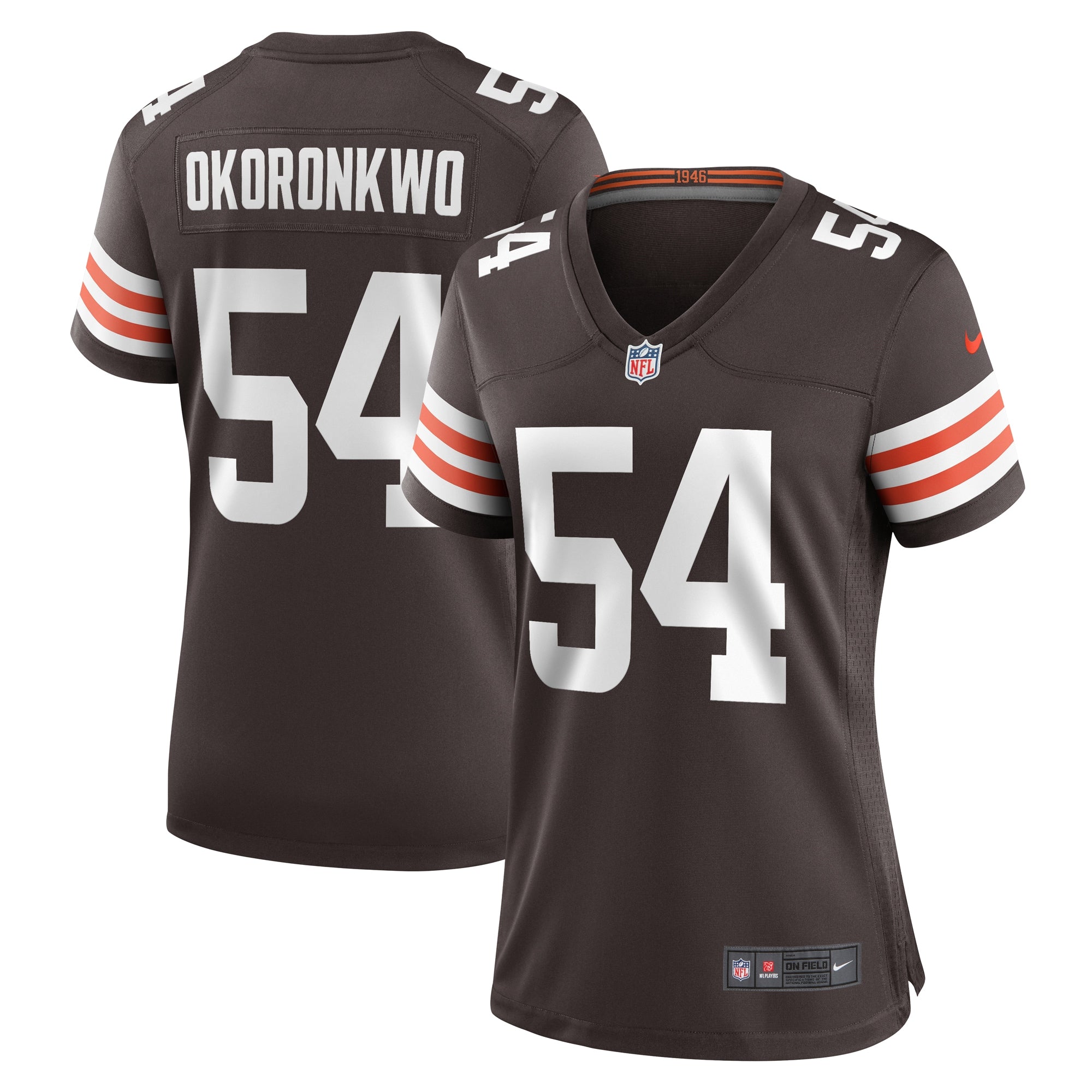 Ogbonnia Okoronkwo Cleveland Browns Nike Women s Game Player Jersey   Brown