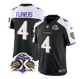Men s Baltimore Ravens Zay Flowers Black White 2023 F.U.S.E With Patch Throwback Vapor Limited Stitched Jersey