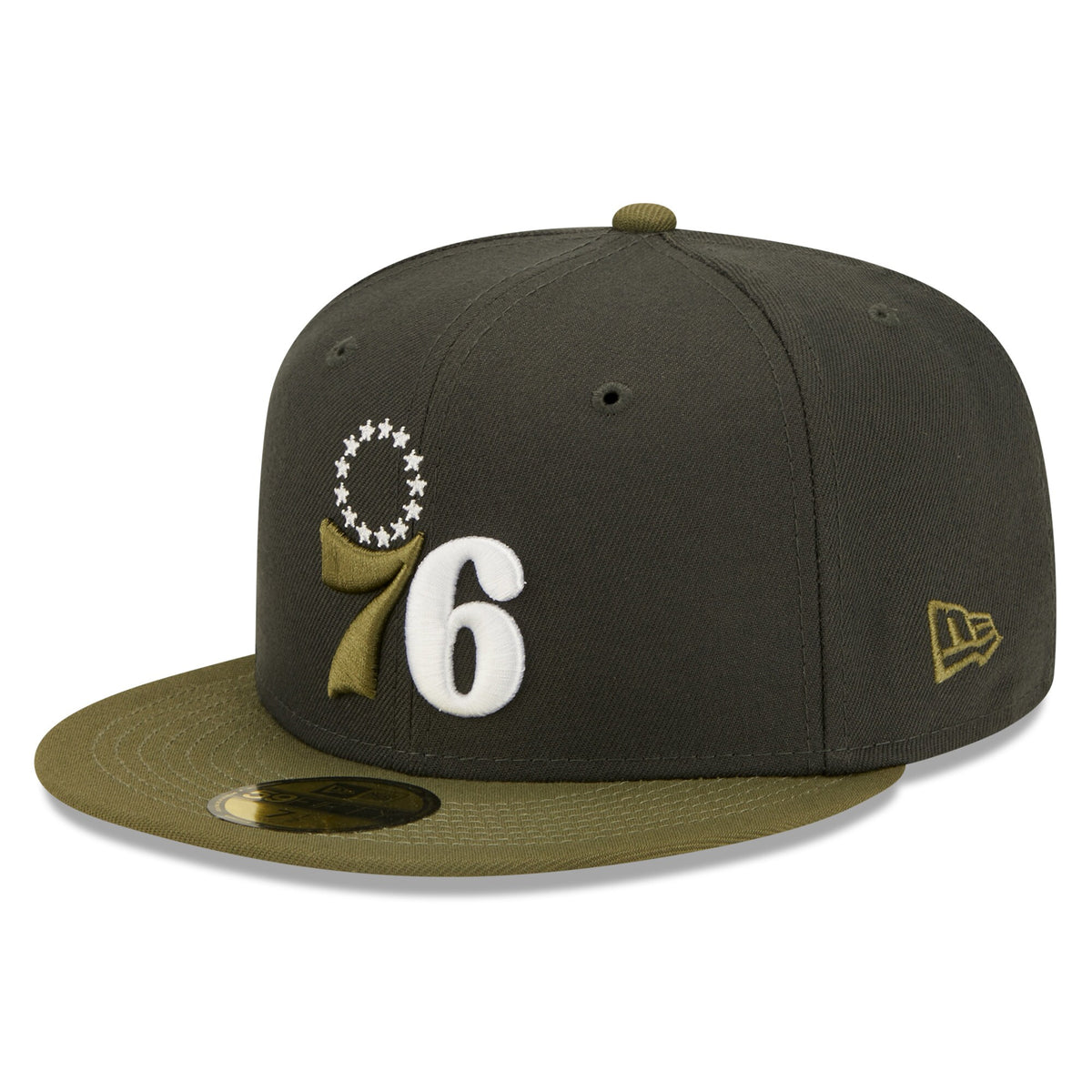 Philadelphia 76ers New Era Two-Tone 59FIFTY Fitted Hat - Charcoal/Olive