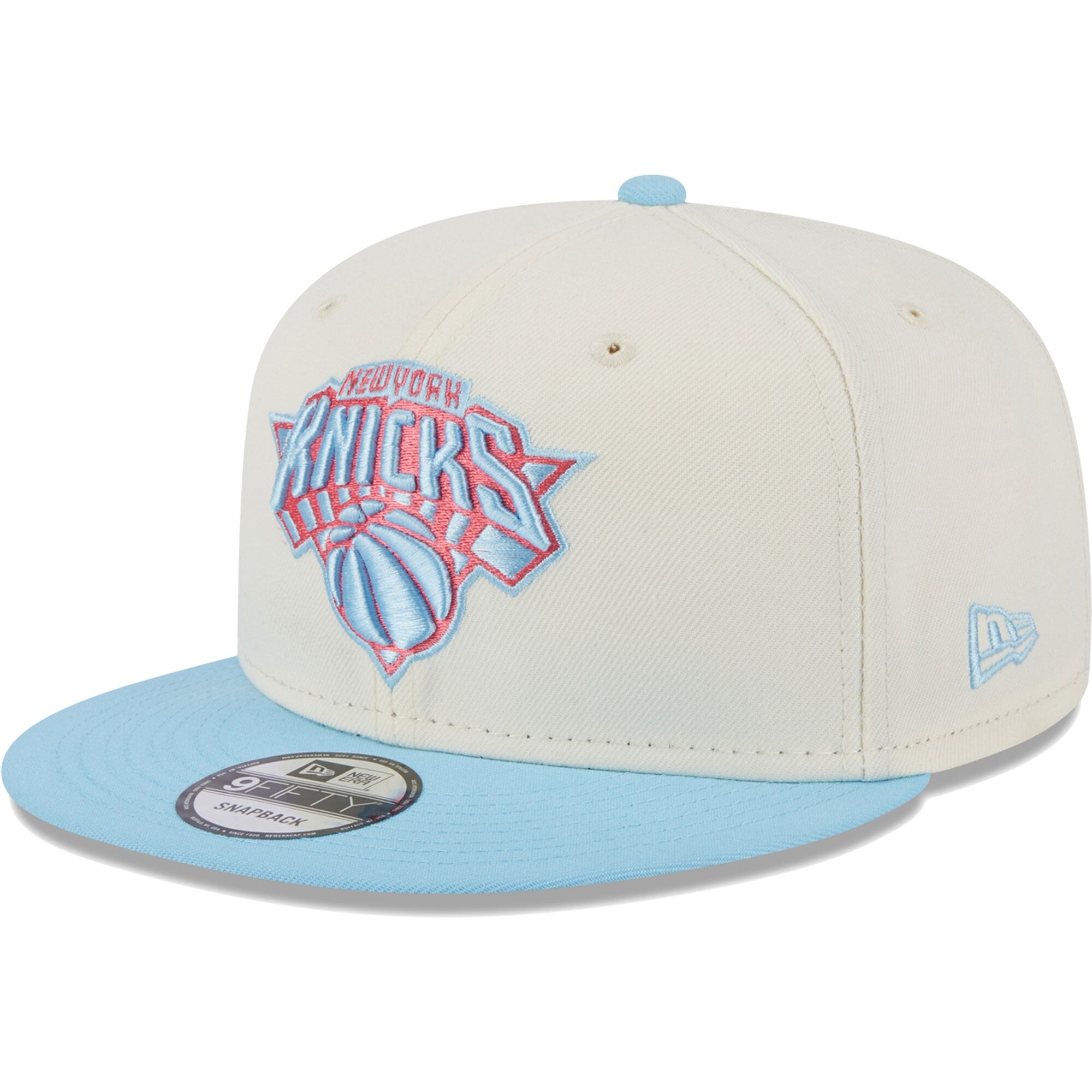 New York Knicks New Era 2-Tone Color Pack 9FIFTY Snapback Hat - White/Powder Blue