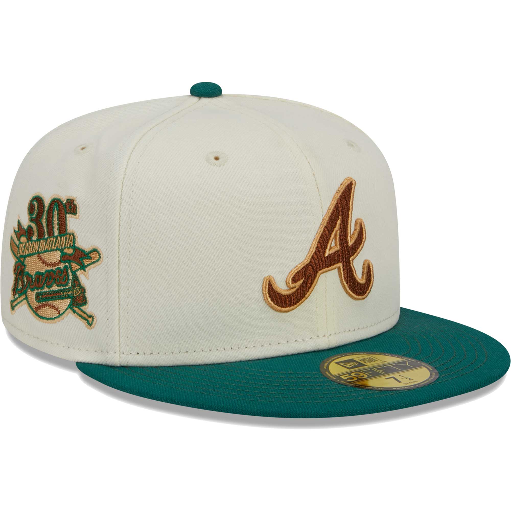 Atlanta Braves New Era Cooperstown Collection Camp 59FIFTY Fitted Hat - White