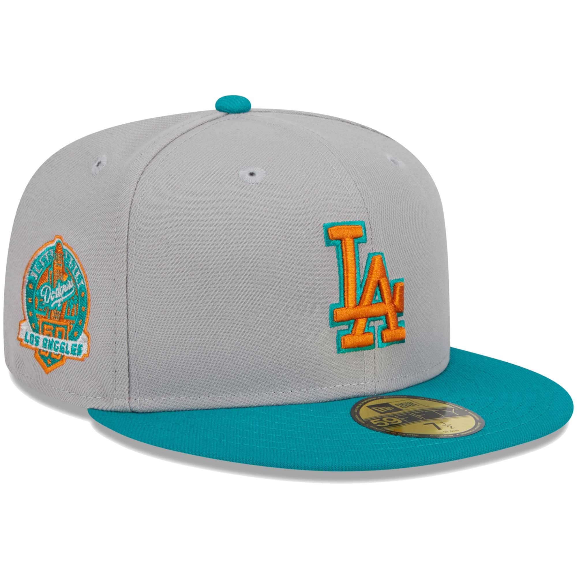 Los Angeles Dodgers New Era 59FIFTY Fitted Hat - Gray/Teal