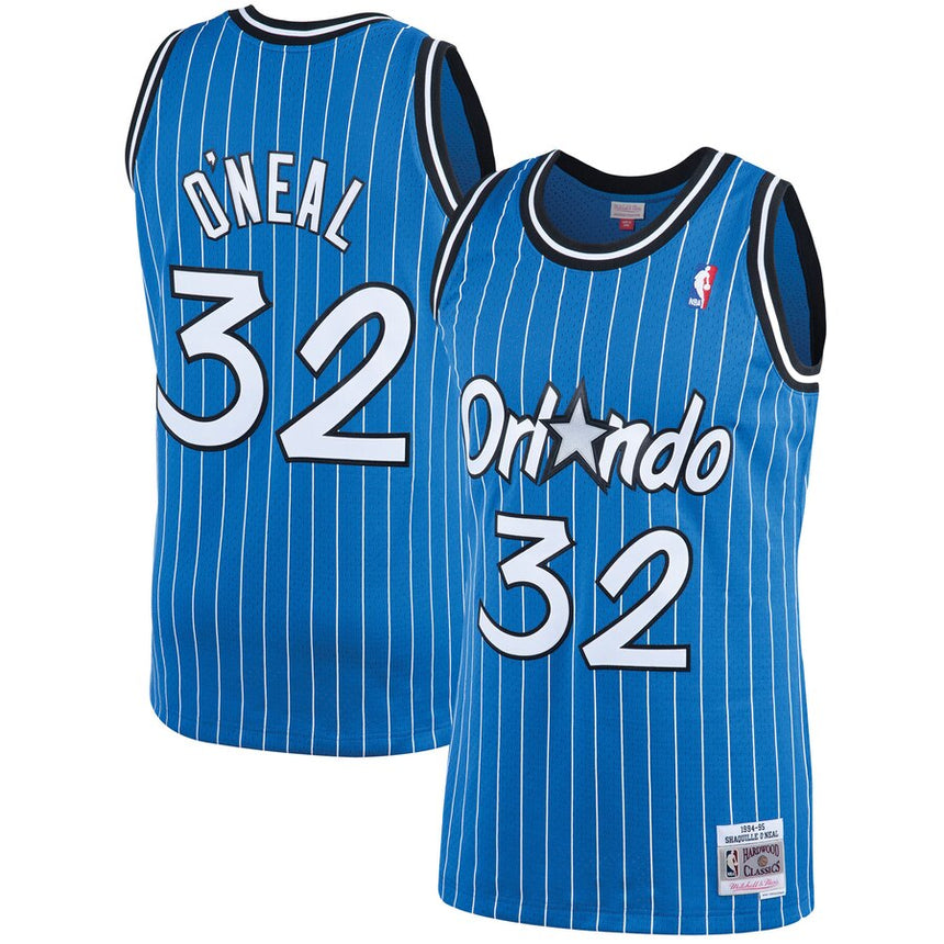 Men's Shaquille O'Neal Orlando Magic 1994-95 Blue Swingman Replica Jersey By Mitchell & Ness