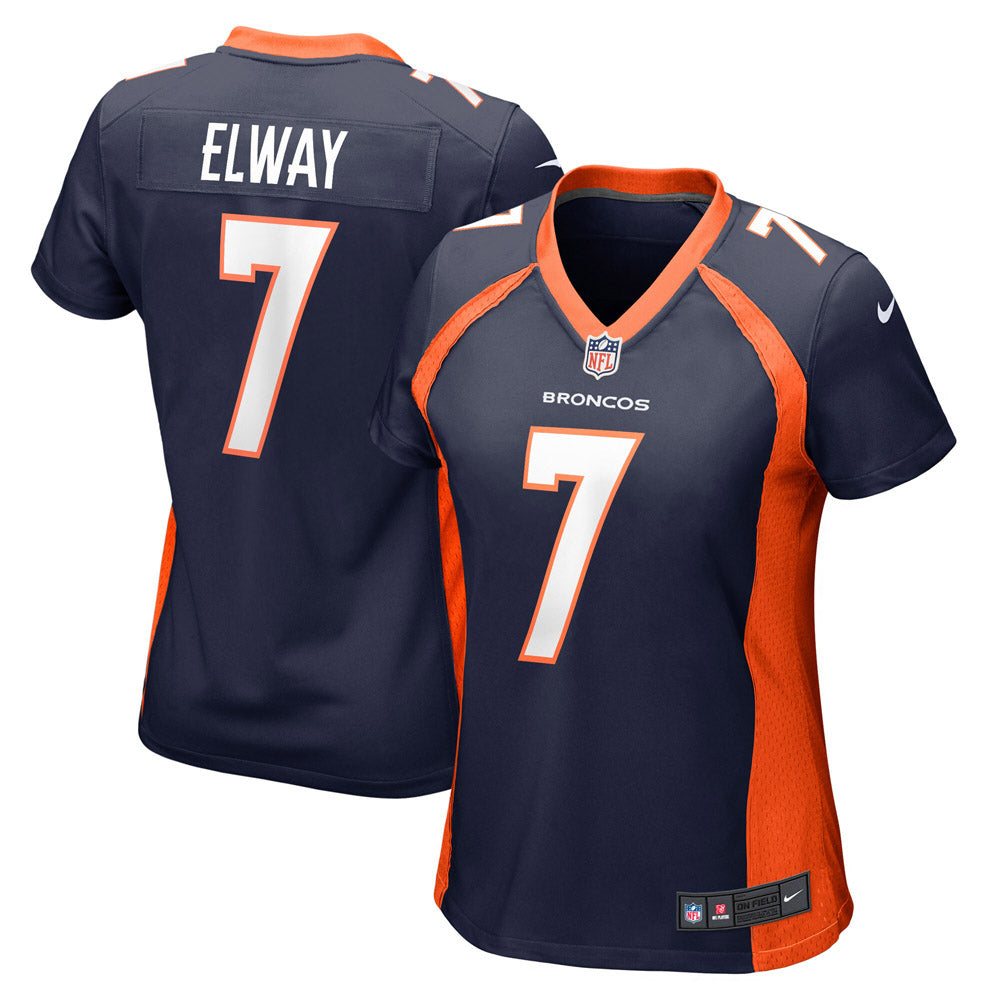 Women s Denver Broncos John Elway Retired Player Jersey Navy