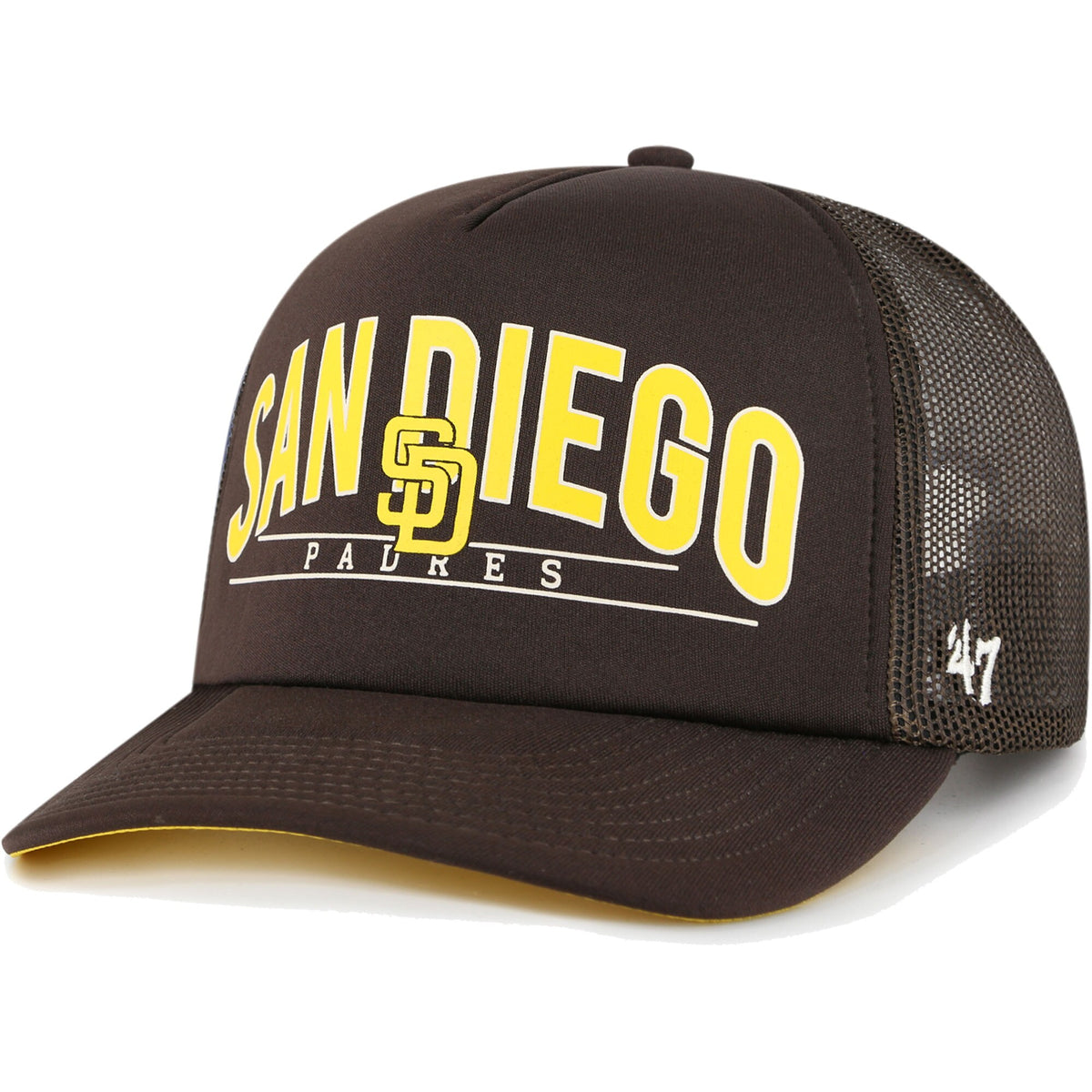 San Diego Padres '47 Backhaul Foam Trucker Snapback Hat - Brown