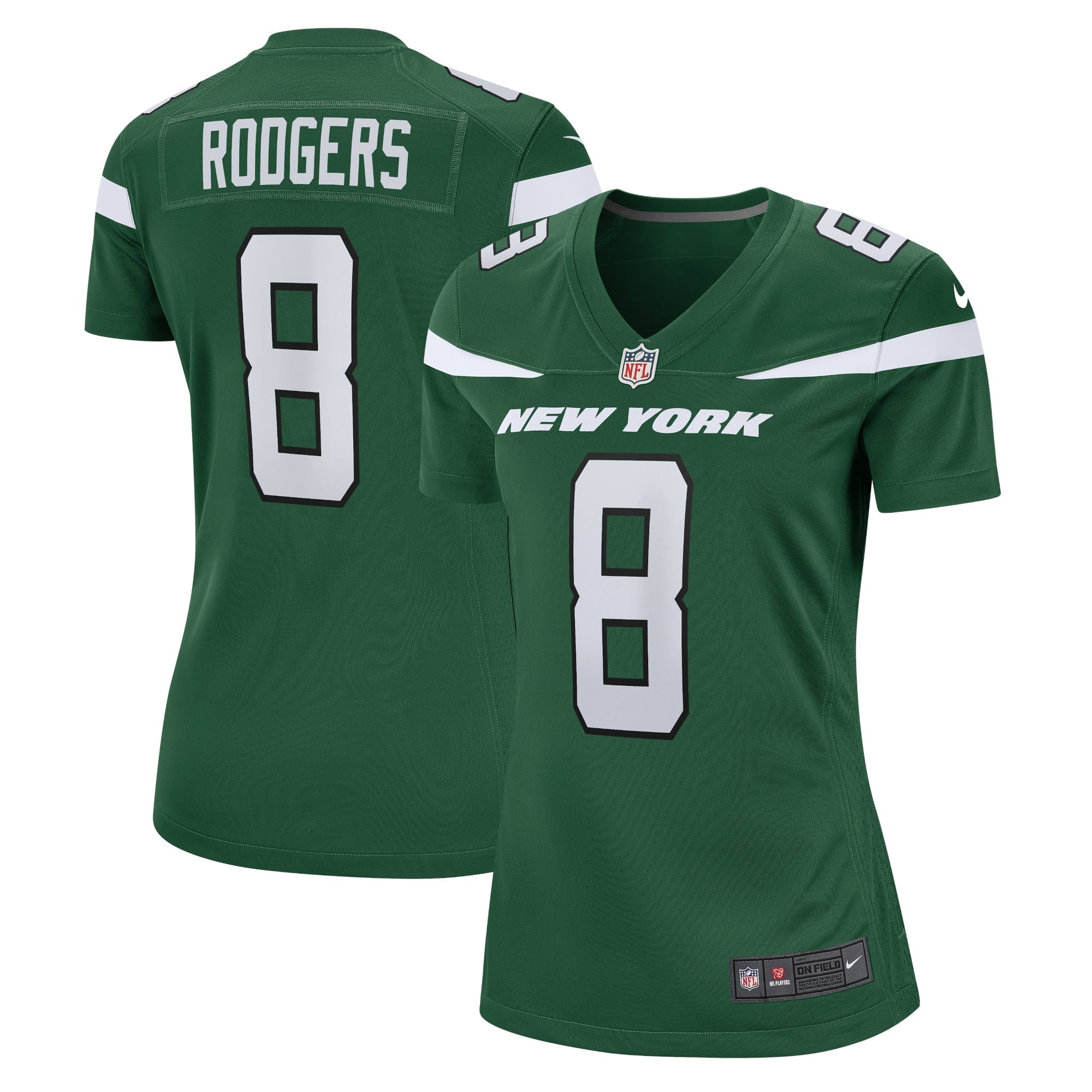 Women s Nike Aaron Rodgers Gotham Green New York Jets Game Jersey