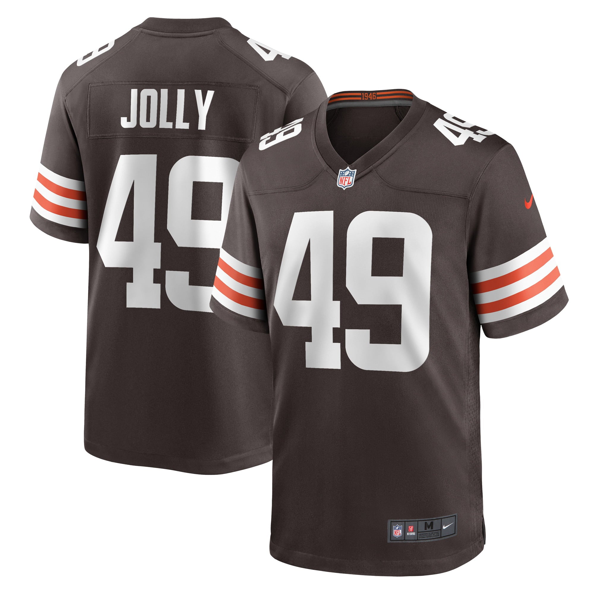 Men s Nike Shaun Jolly Brown Cleveland Browns Game Player Jersey