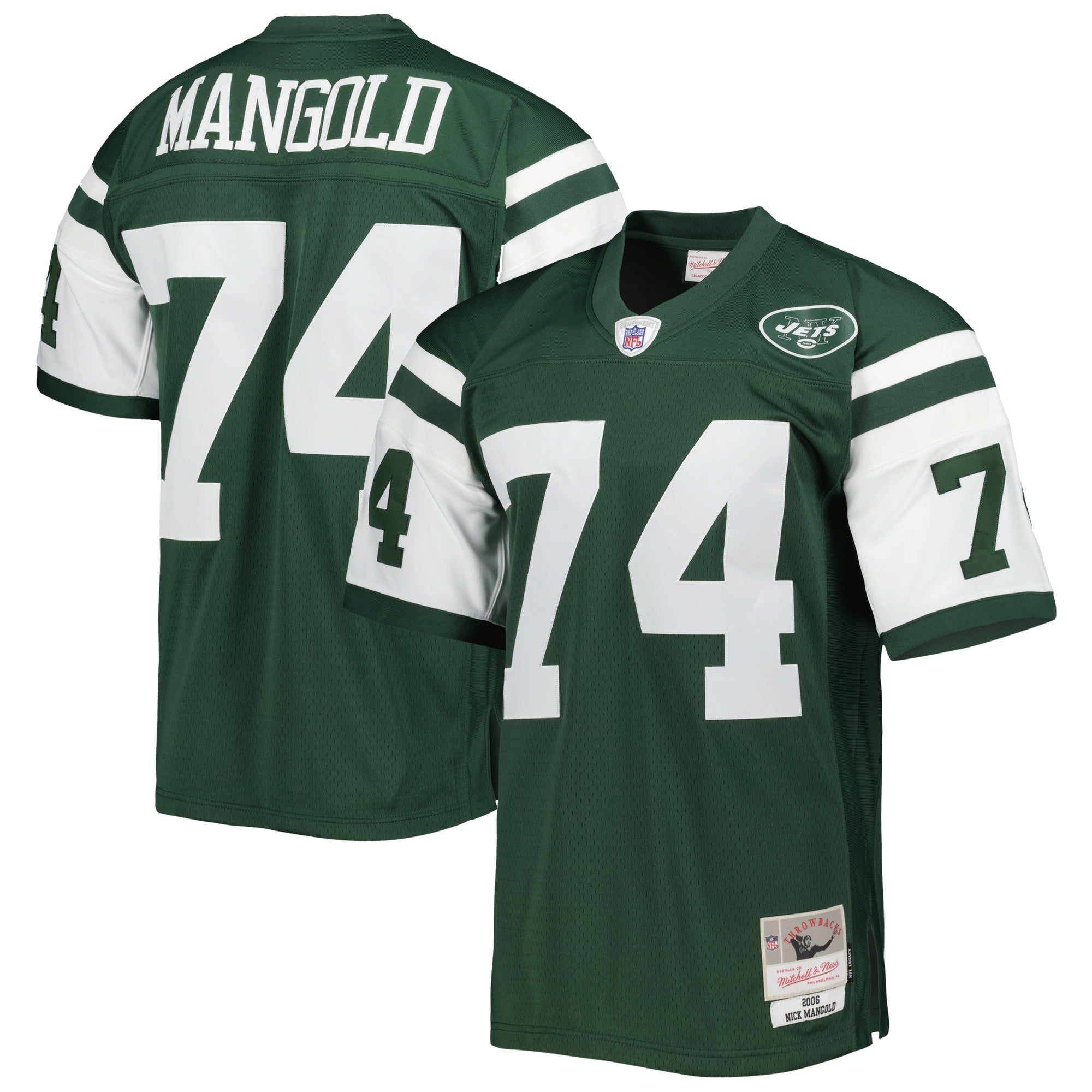 Nick Mangold New York Jets Mitchell   Ness Legacy Replica Jersey   Green