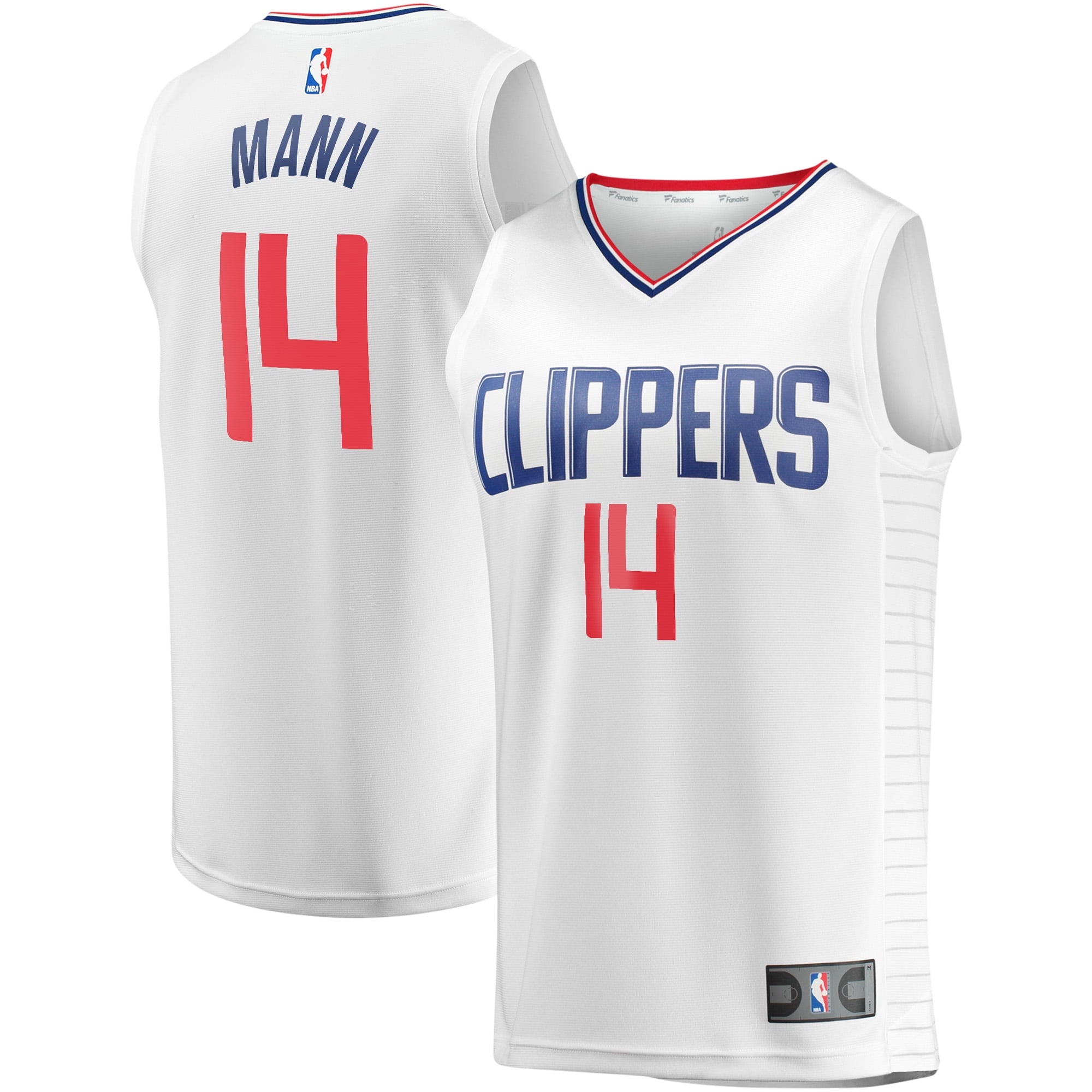 Youth Fanatics Branded Terance Mann White LA Clippers Fast Break Player Jersey - Association Edition