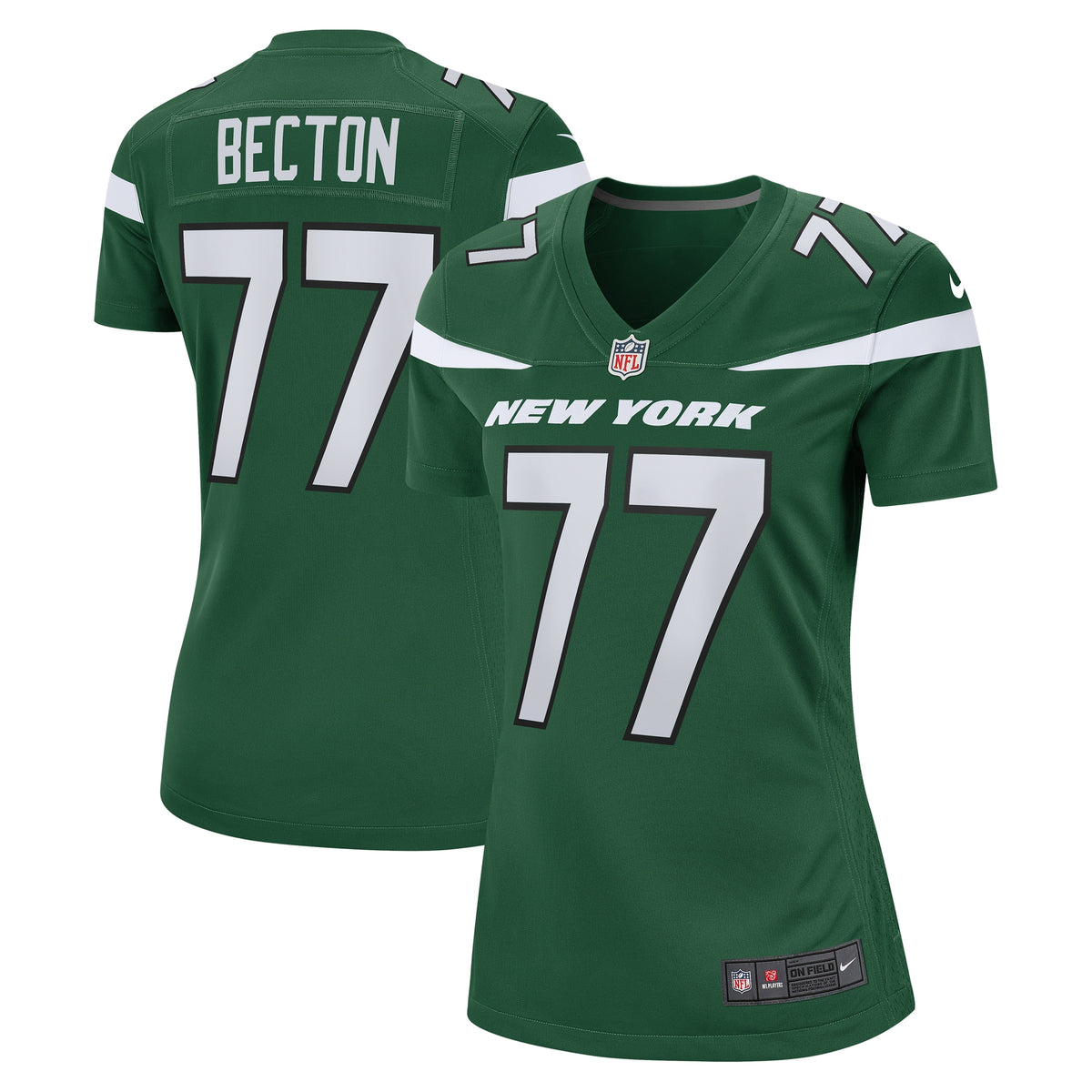 Mekhi Becton New York Jets Nike Women s Game Jersey   Gotham Green