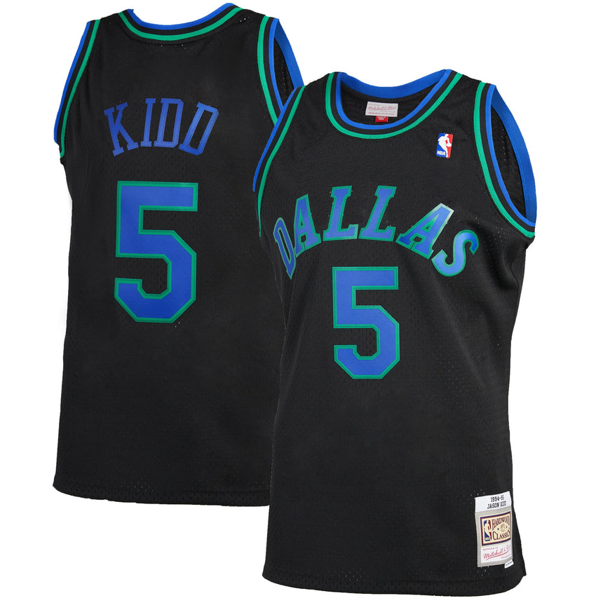 Men's Dallas Mavericks Jason Kidd Mitchell & Ness Black 1994-95 Hardwood Classics Reload 2.0 Swingman Jersey