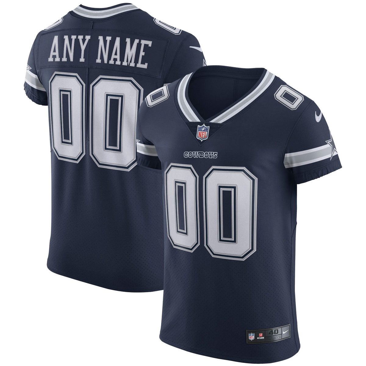 Dallas Cowboys Nike Vapor Elite Custom Jersey   Navy