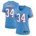 Earl Campbell Tennessee Titans Nike Women s Oilers Throwback Retired Player Game Jersey   Light Blue