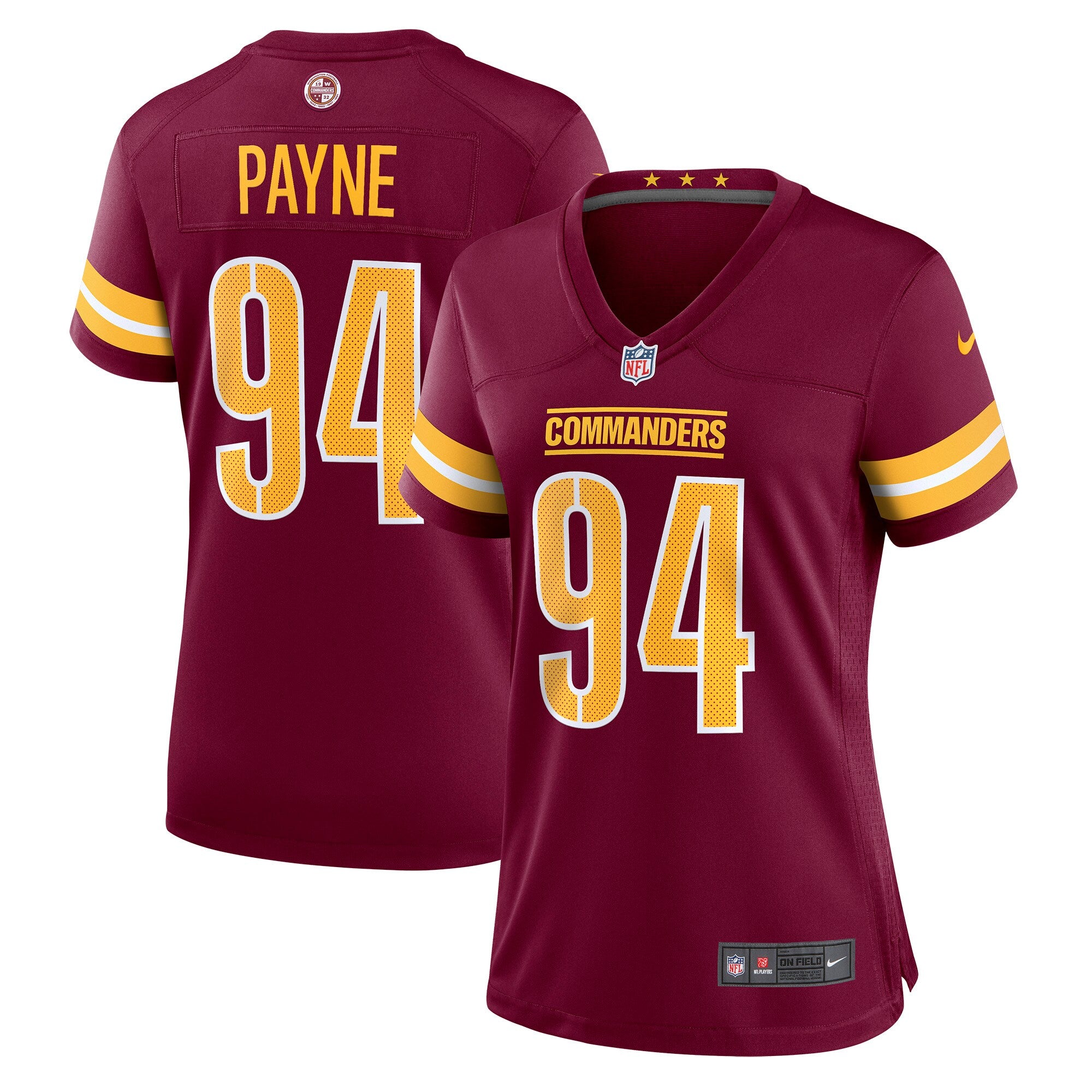 Daron Payne Washington Commanders Nike Women s Player Game Jersey   Burgundy