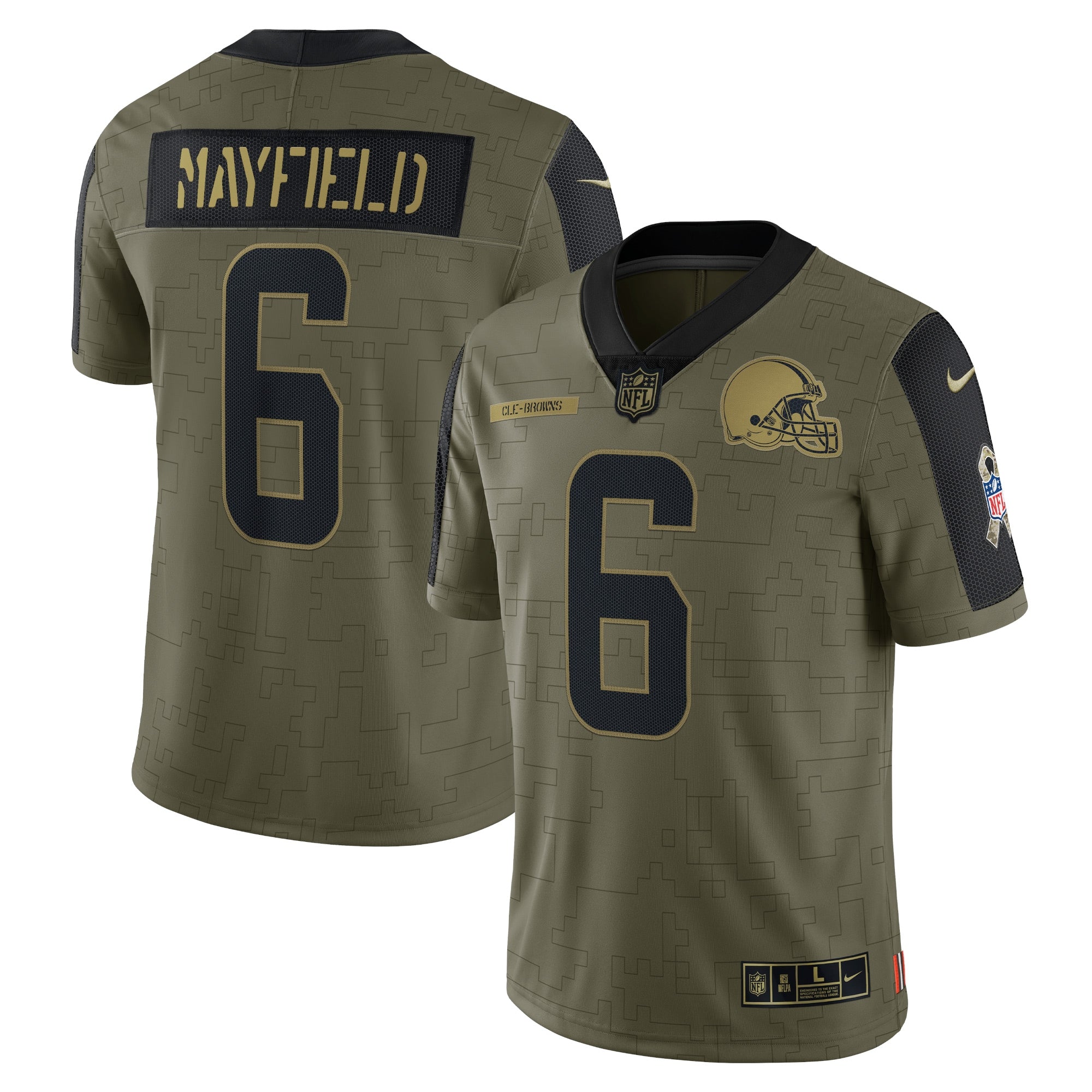 Baker Mayfield Cleveland Browns Nike 2021 Salute To Service Limited Player Jersey   Olive