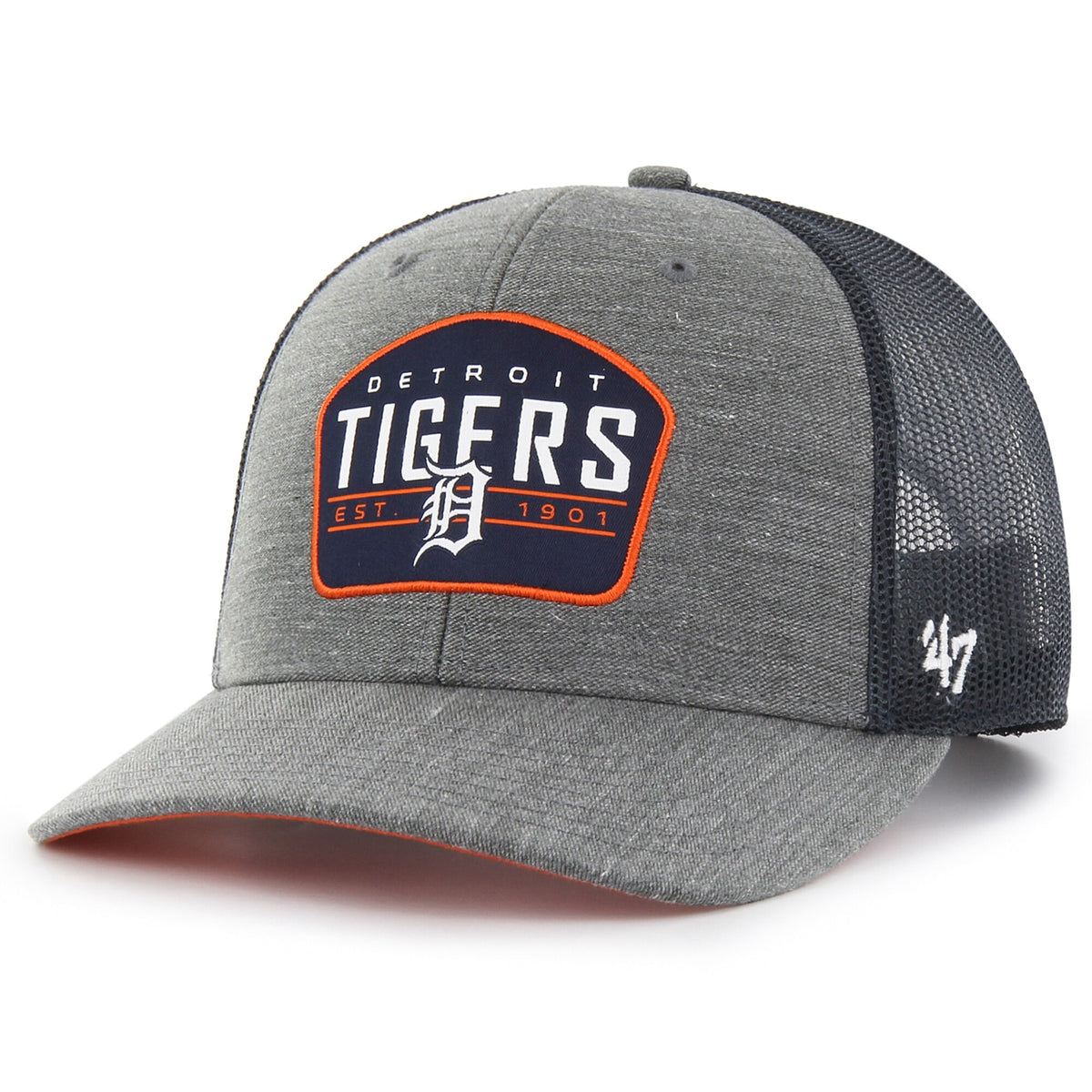 Detroit Tigers '47 Slate Trucker Snapback Hat - Charcoal