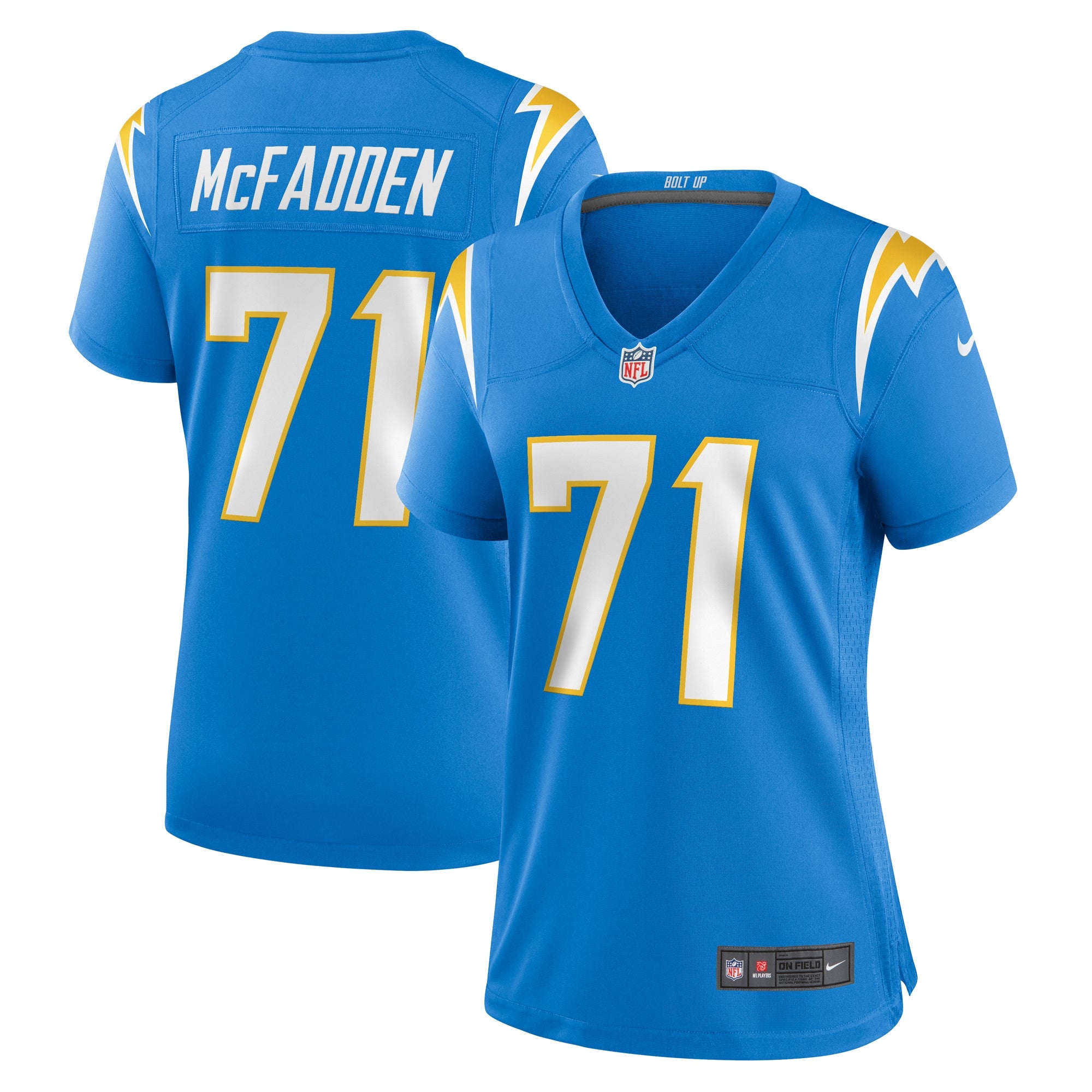 Jordans McFadden Los Angeles Chargers Nike Women s Team Game Jersey   Powder Blue