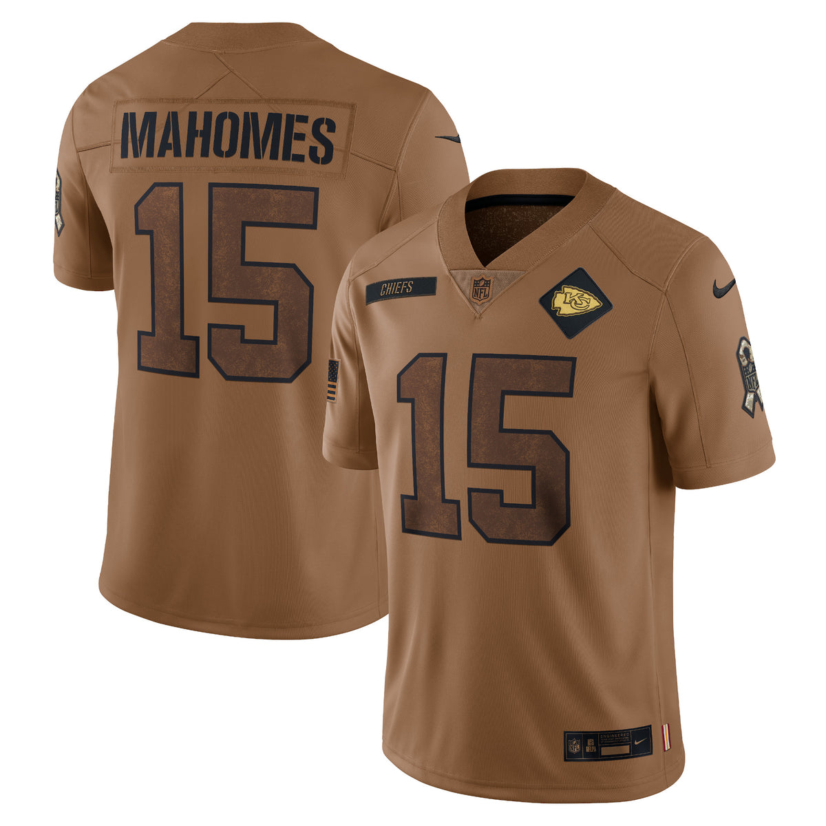 Patrick Mahomes Kansas City Chiefs Nike 2023 Salute To Service Limited Jersey   Brown
