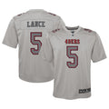 Youth Nike Trey Lance Gray San Francisco 49ers Atmosphere Game Jersey