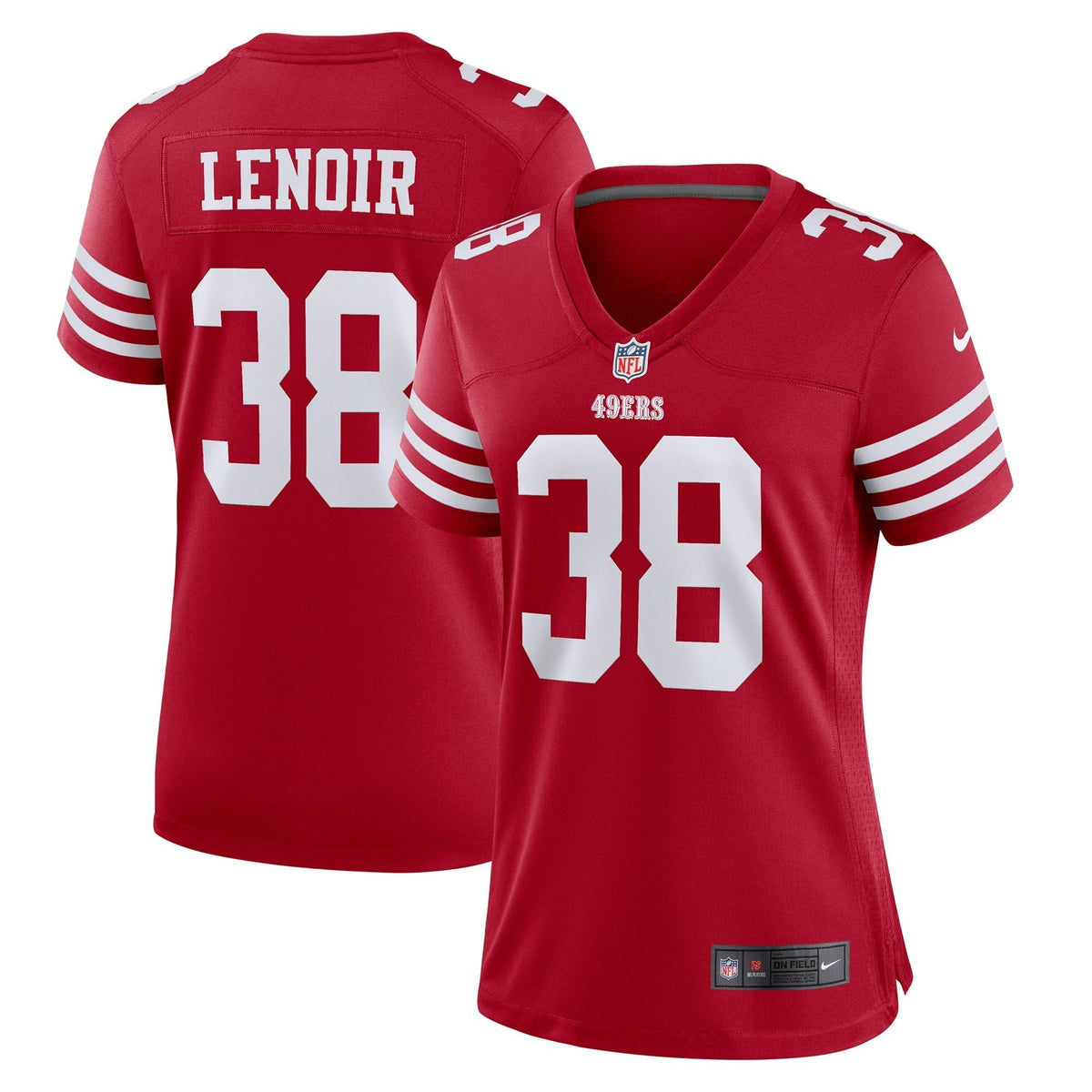 Women s Nike Deommodore Lenoir Scarlet San Francisco 49ers Game Player Jersey