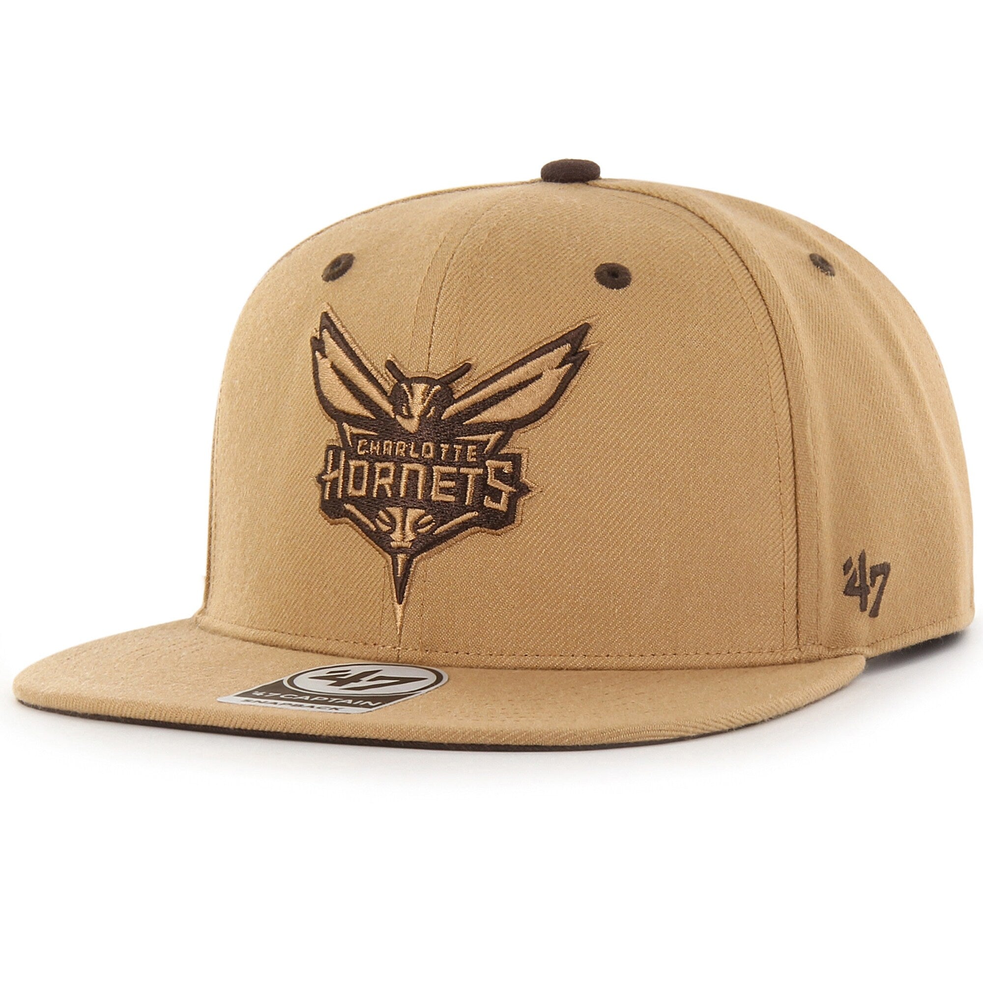 Charlotte Hornets '47 Toffee Captain Snapback Hat - Tan