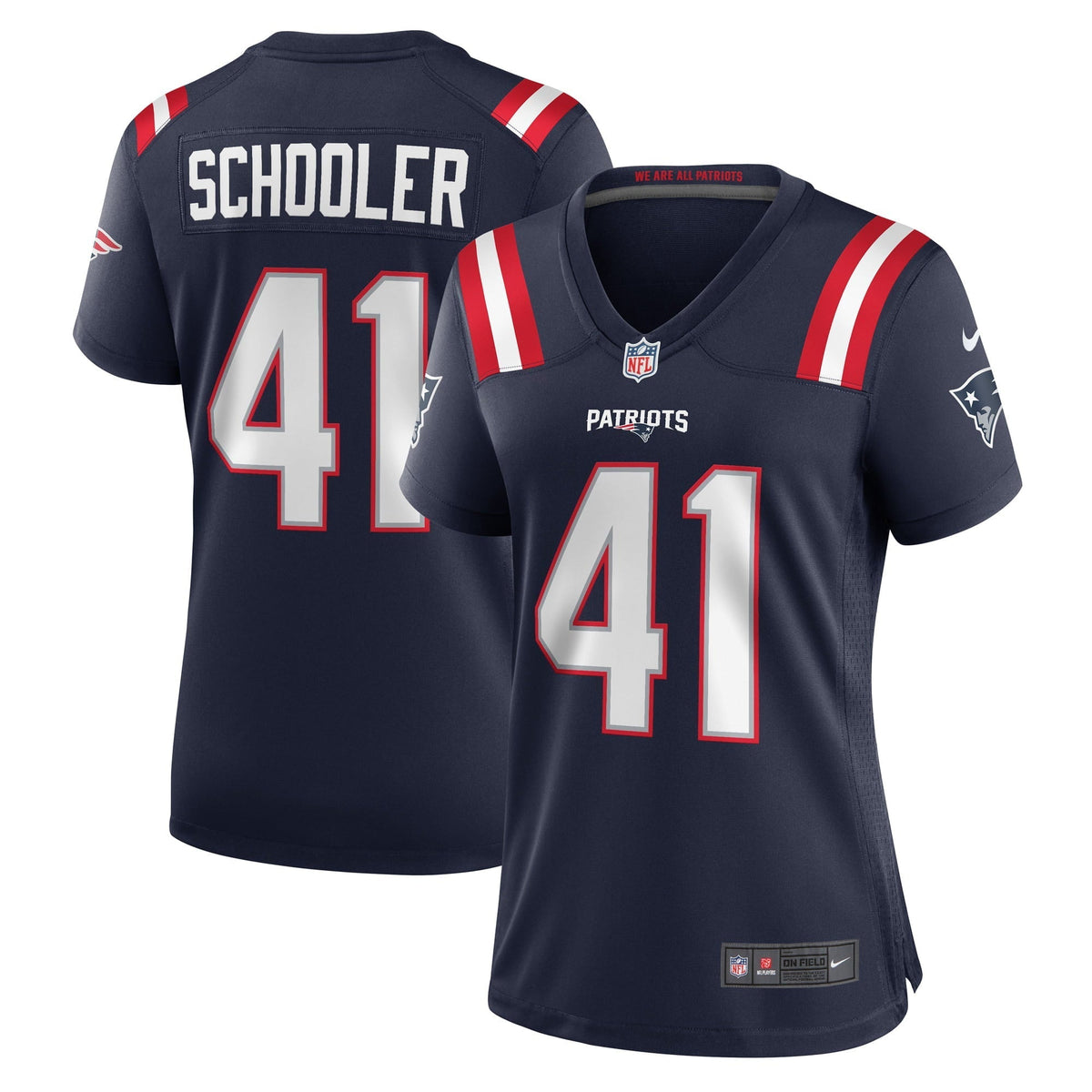 Women s Nike Brenden Schooler Navy New England Patriots Game Player Jersey