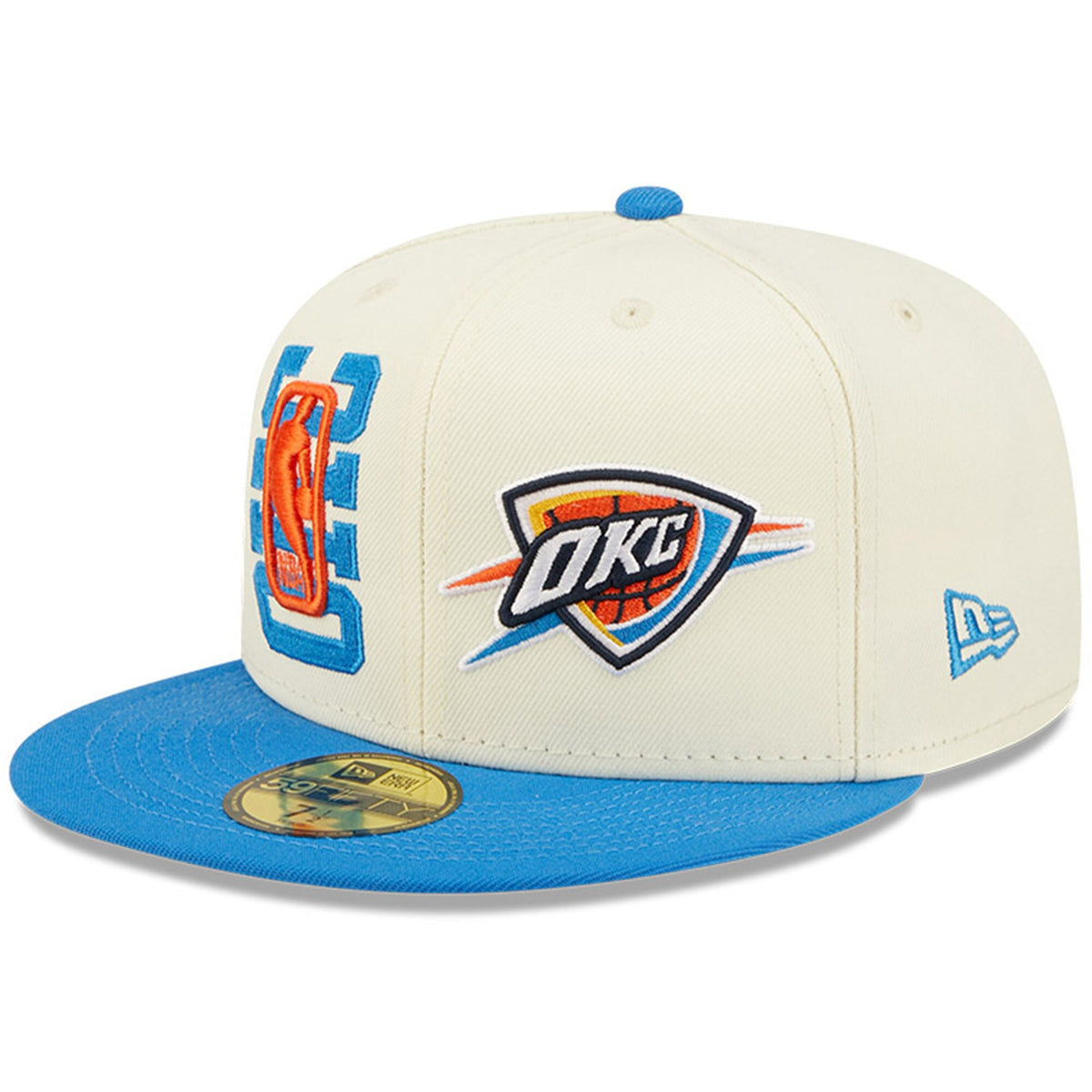 Oklahoma City Thunder New Era 2022 NBA Draft 59FIFTY Fitted Hat - Cream/Blue