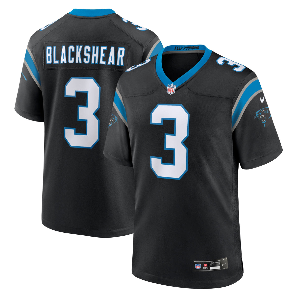Raheem Blackshear Carolina Panthers Nike Team Game Jersey   Black
