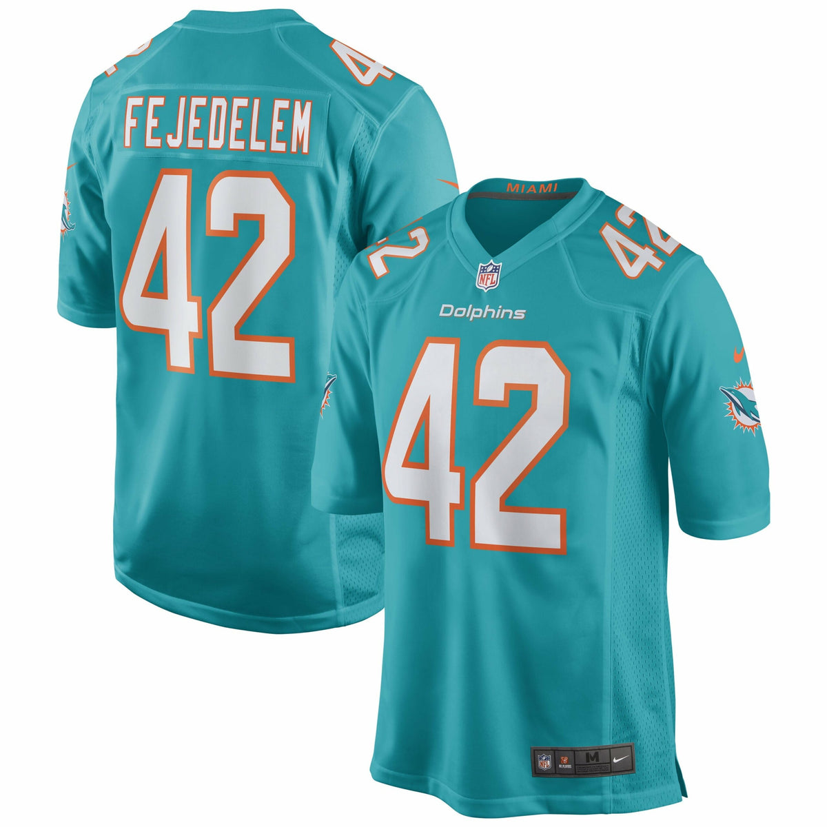 Men s Nike Clayton Fejedelem Aqua Miami Dolphins Game Jersey